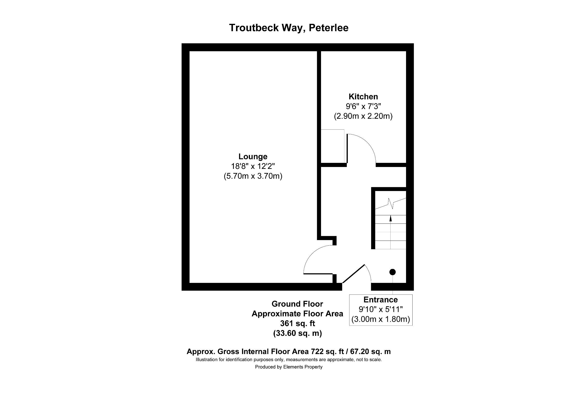 2 bed terraced house to rent in Troutbeck Way, County Durham - Property floorplan