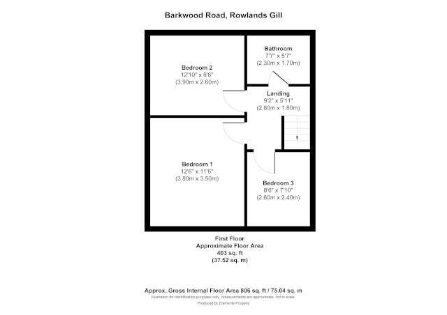 3 bed semi-detached house to rent in Barkwood Road, Rowlands Gill - Property floorplan