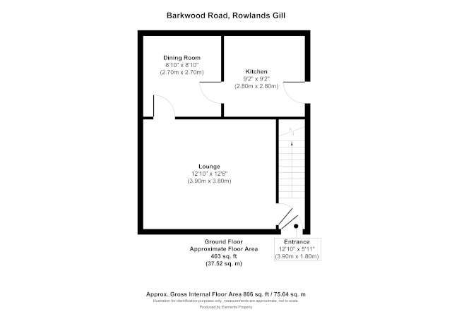 3 bed semi-detached house to rent in Barkwood Road, Rowlands Gill - Property floorplan