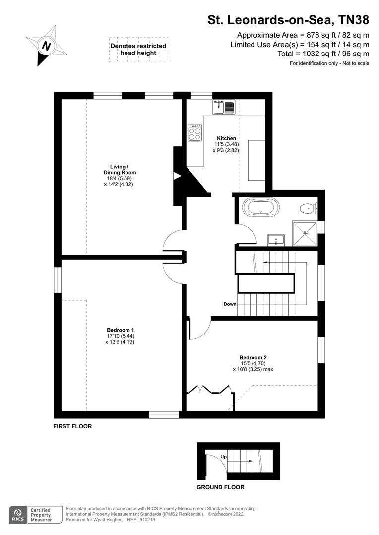 2 bed flat for sale in Boscobel Road, St. Leonards-On-Sea - Property Floorplan