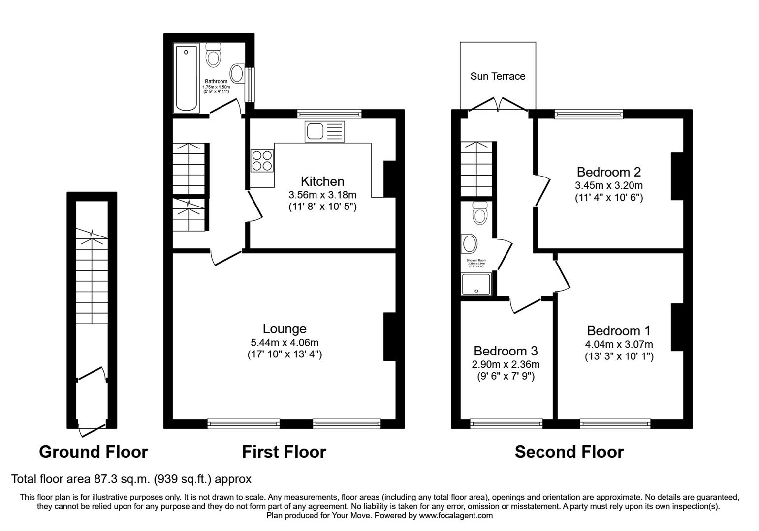 3 bed maisonette for sale in Tower Road, St. Leonards-On-Sea - Property Floorplan