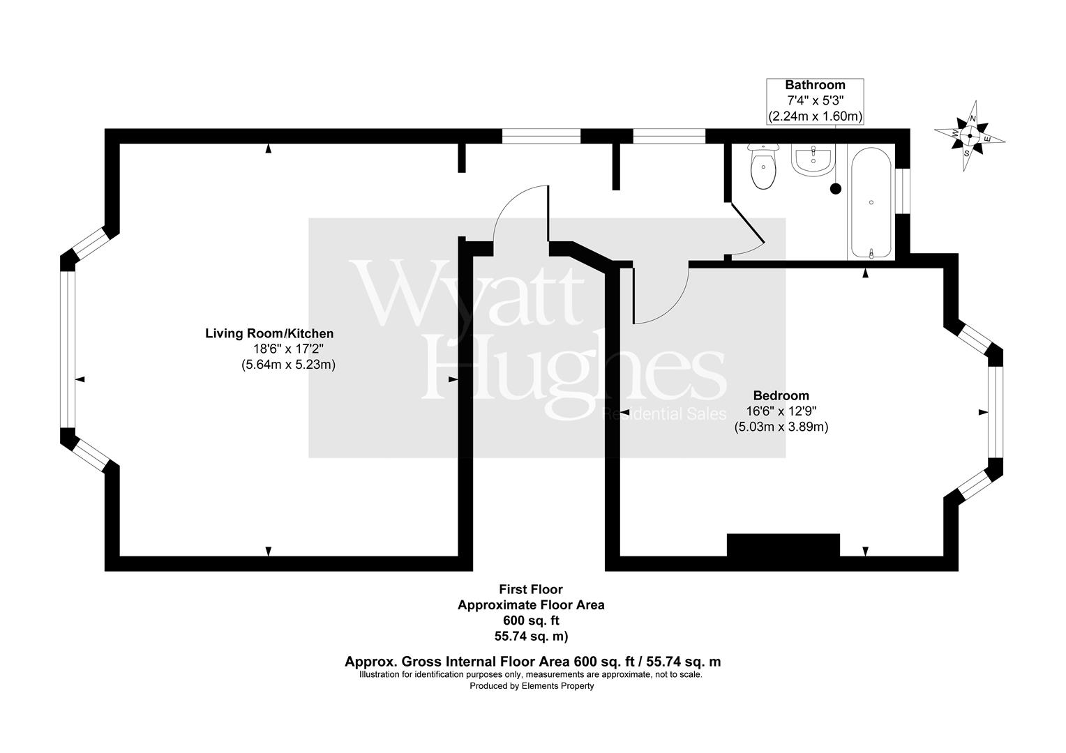 1 bed flat for sale in Milward Road, Hastings - Property Floorplan