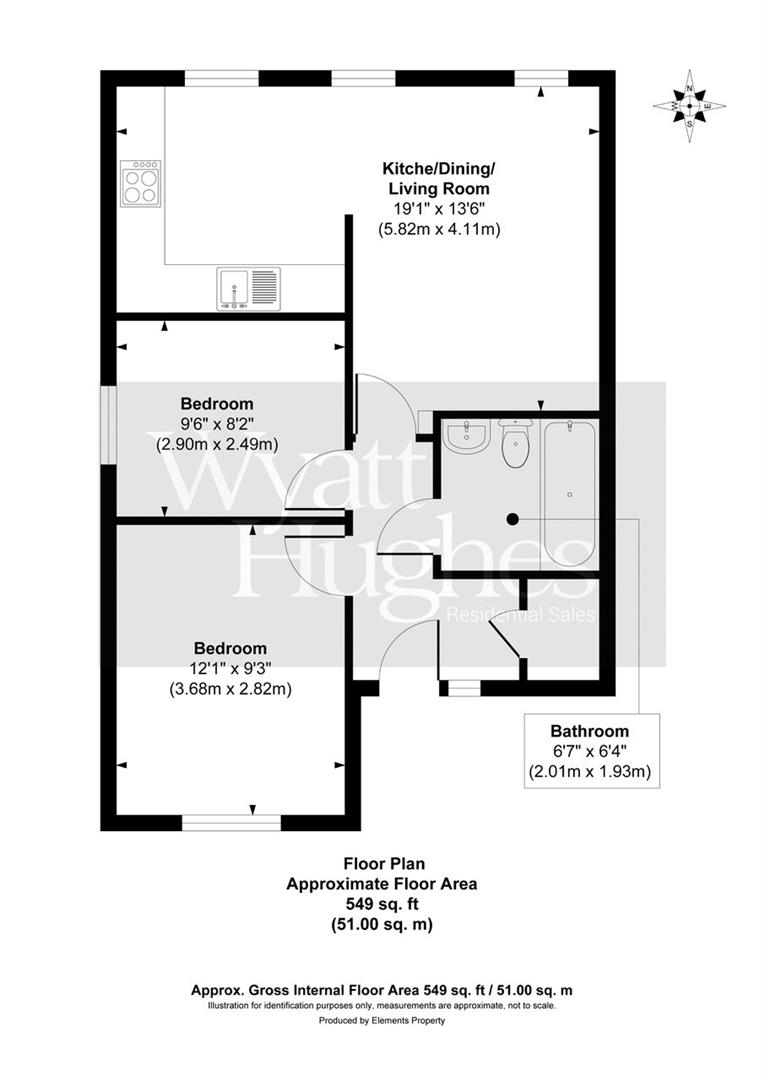 2 bed flat for sale in Scholars Walk, Bexhill-On-Sea - Property Floorplan