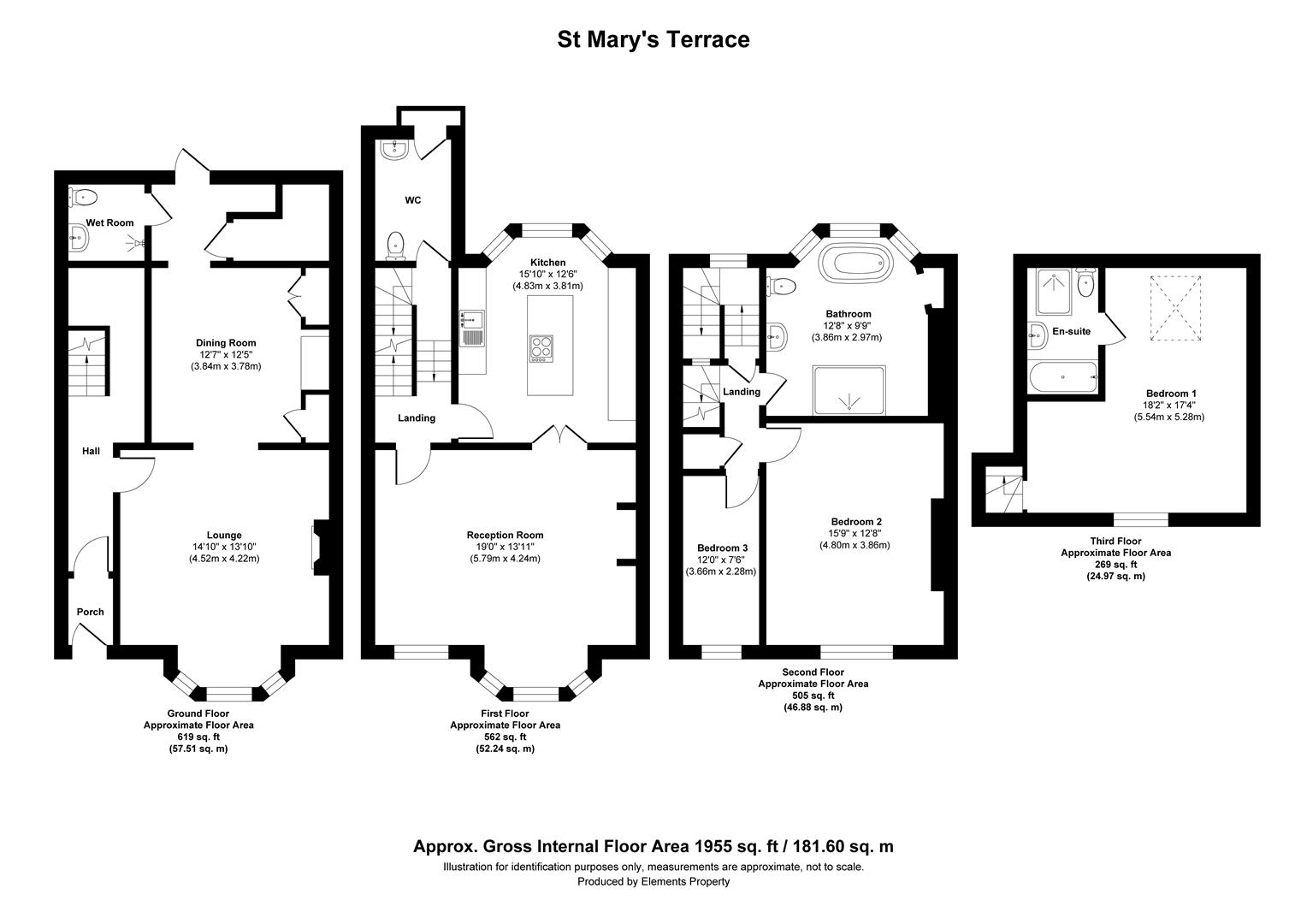 4 bed terraced house for sale in St. Marys Terrace, Hastings - Property Floorplan