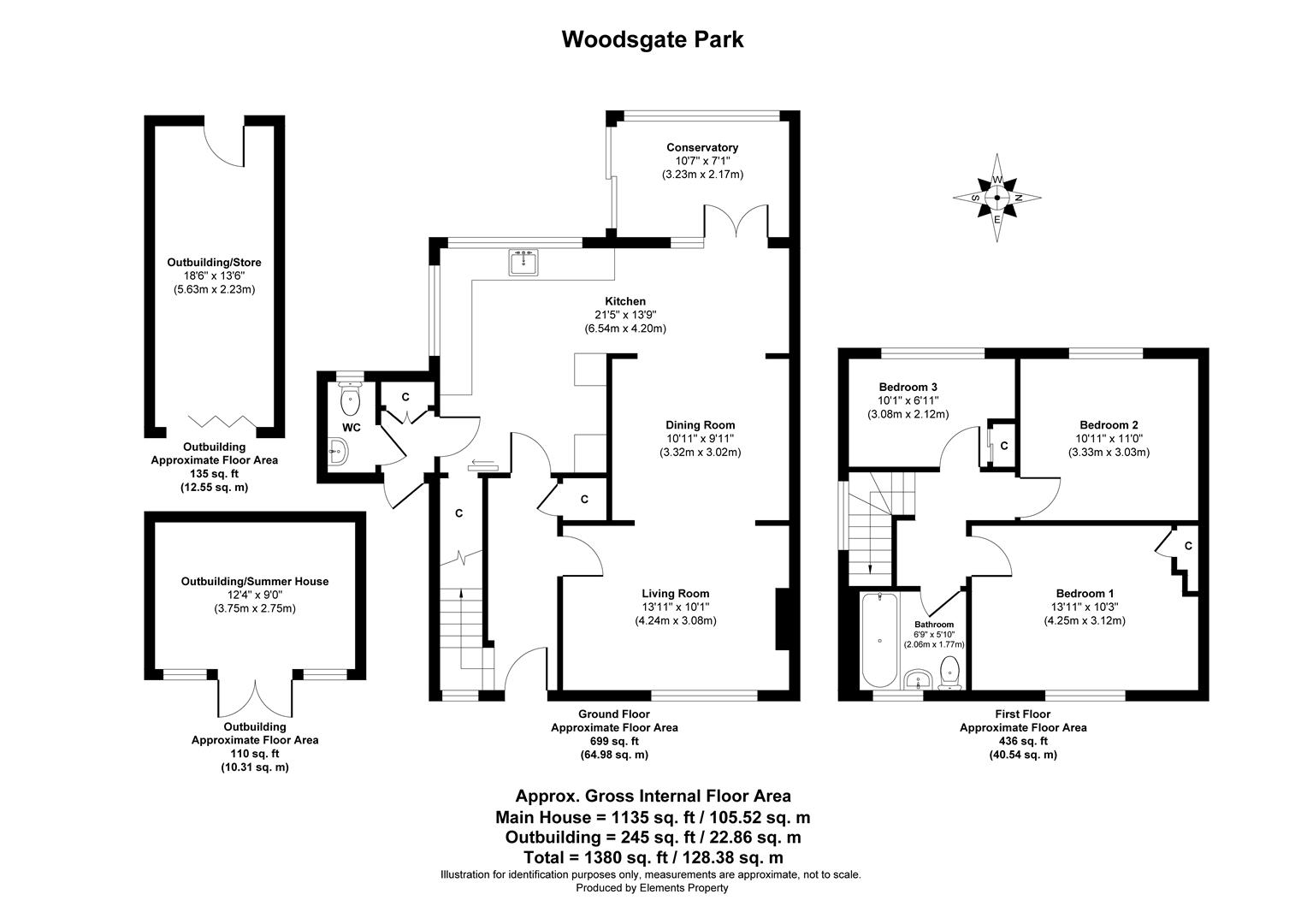 3 bed semi-detached house for sale in Woodsgate Park, Bexhill-On-Sea - Property Floorplan