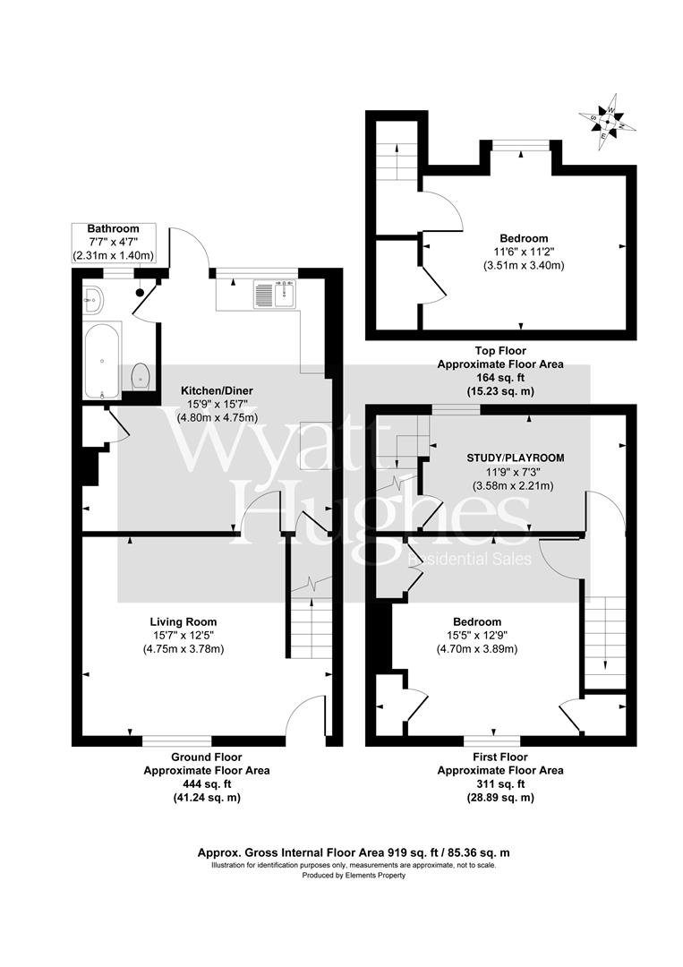2 bed house for sale in London Road, Hurst Green - Property Floorplan