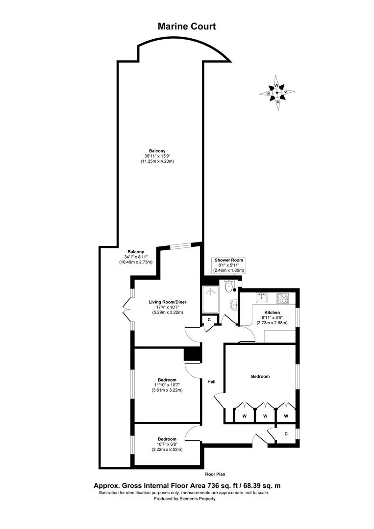 3 bed flat for sale in Marine Court, St. Leonards-On-Sea - Property Floorplan