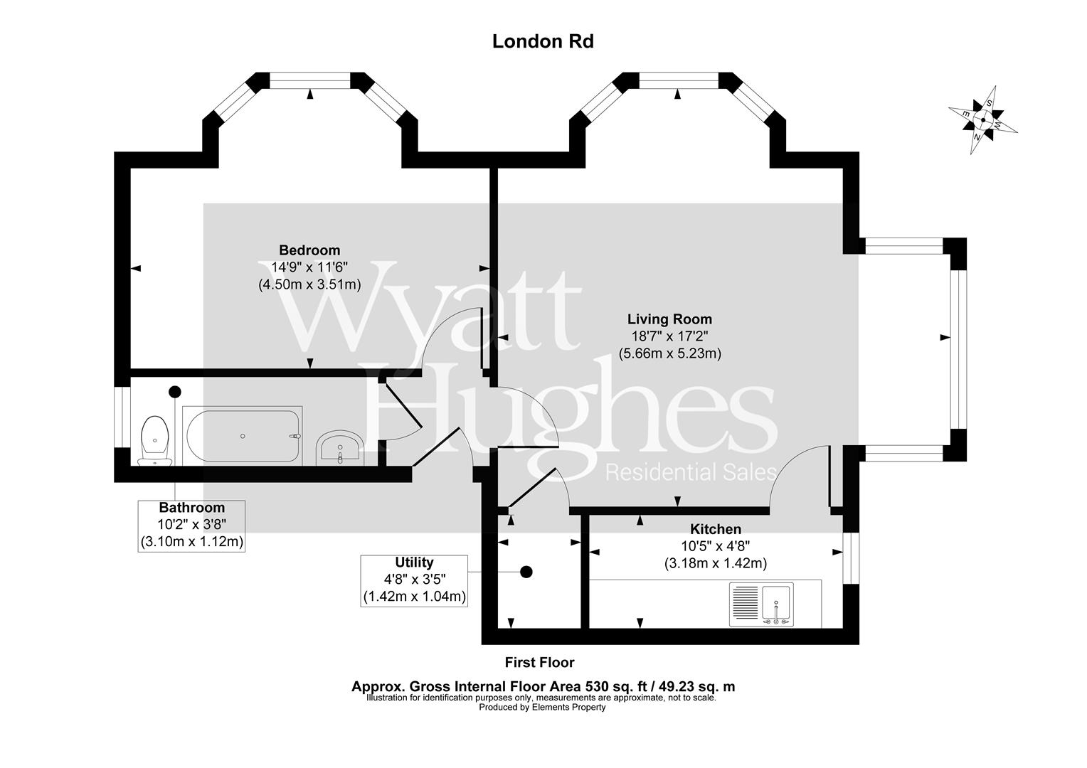 1 bed flat for sale in London Road, St. Leonards-On-Sea - Property Floorplan