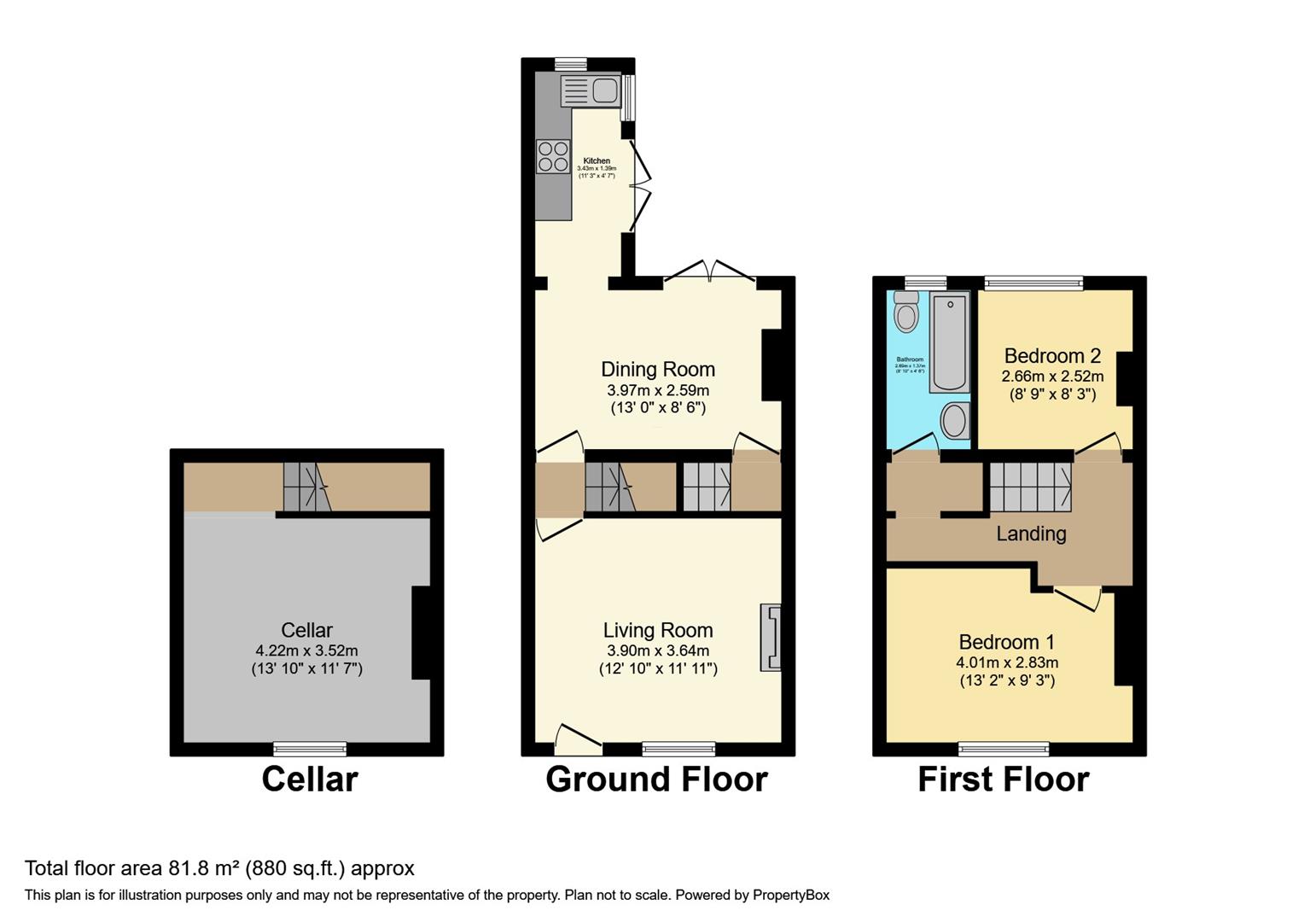 2 bed terraced house for sale in High Street, Ticehurst - Property Floorplan