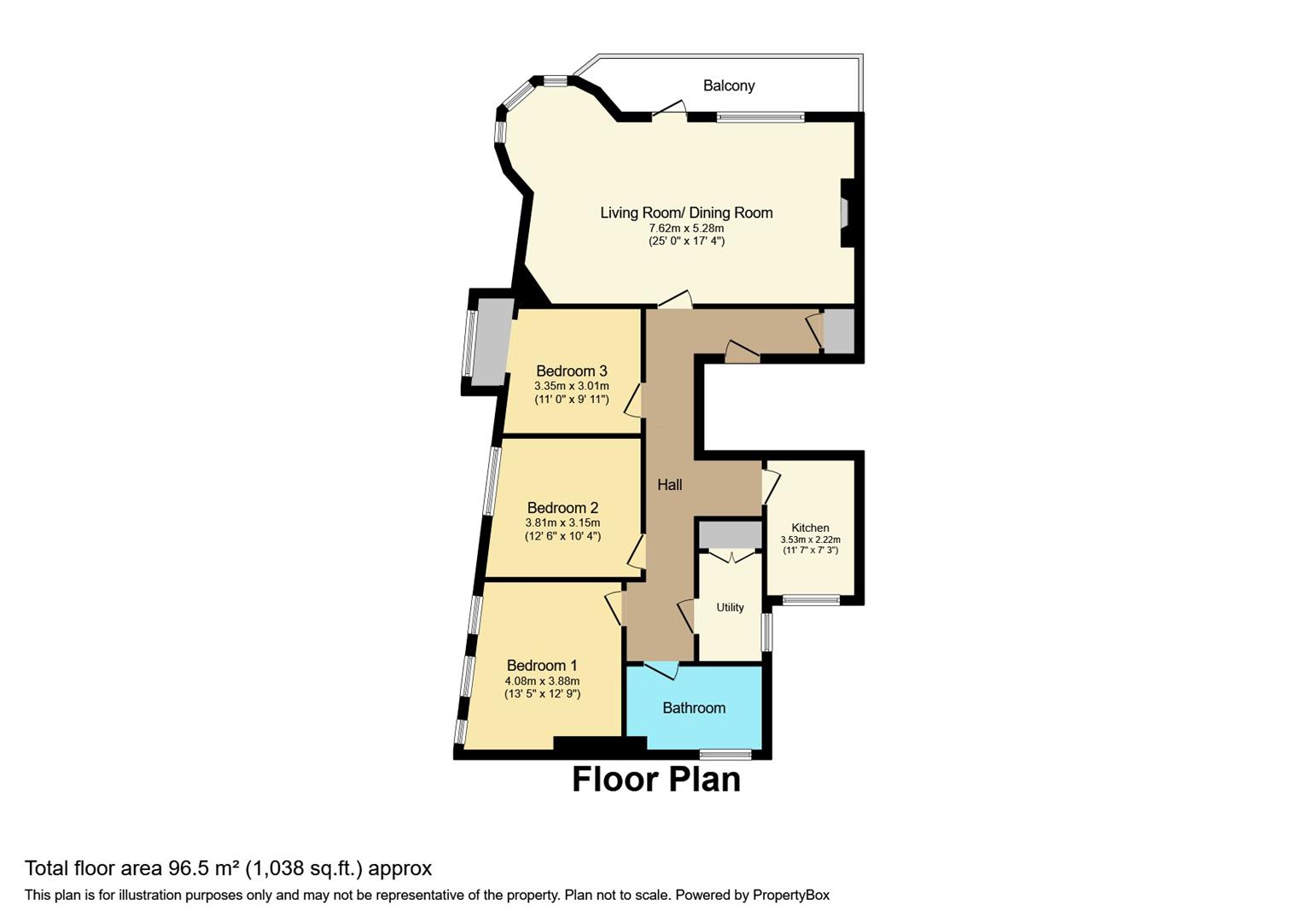 3 bed apartment for sale in Sea Road, Bexhill-On-Sea - Property Floorplan