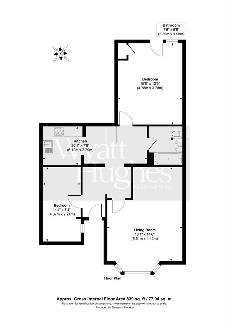 2 bed apartment for sale in Cornwallis Gardens, Hastings - Property Floorplan