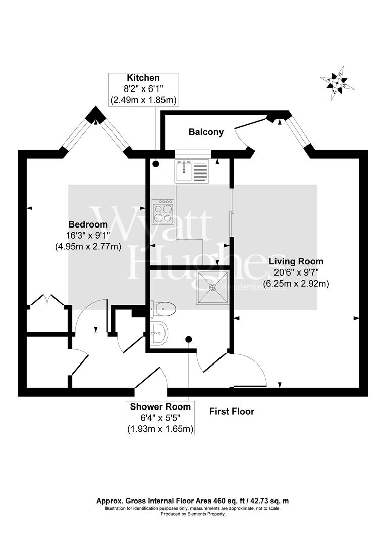 1 bed flat for sale in Verulam Place, St. Leonards-On-Sea - Property Floorplan