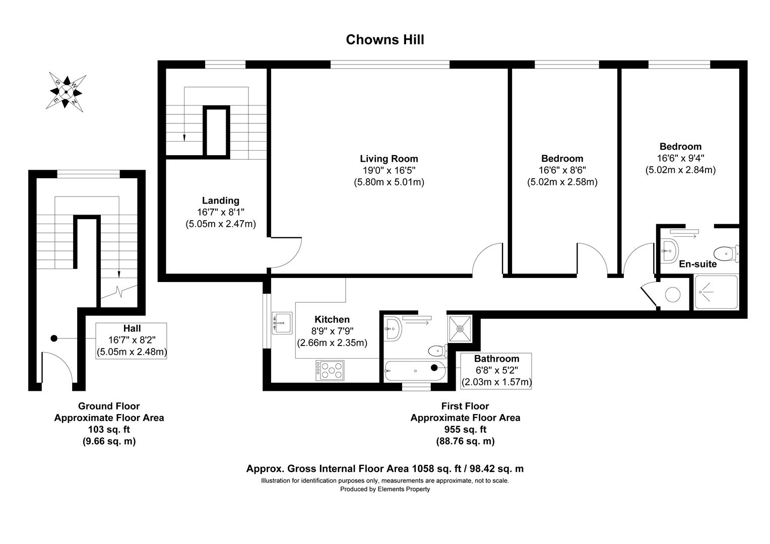 2 bed flat for sale in Chowns Hill, Hastings - Property Floorplan