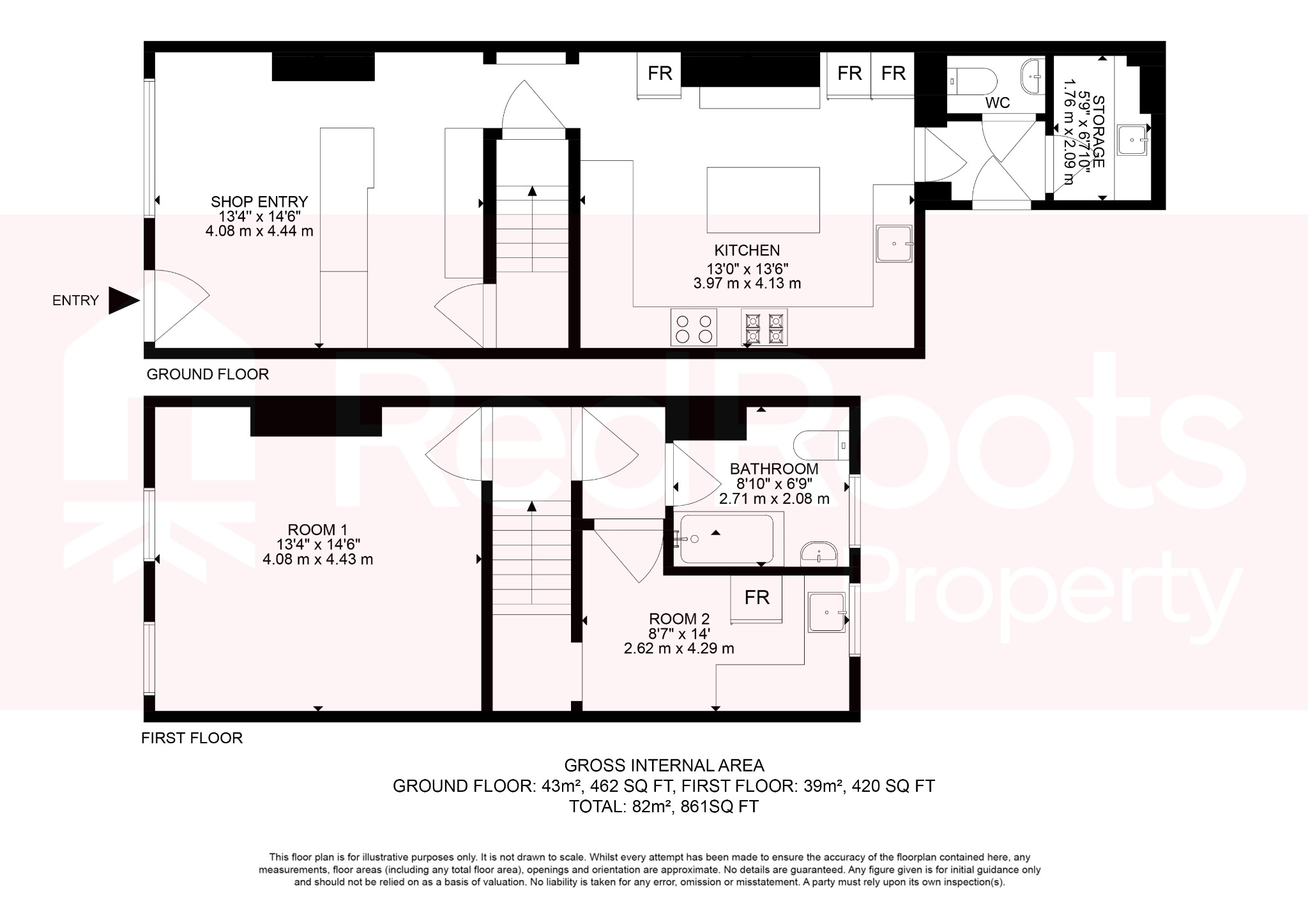 1 bed for sale in Barnsley Road, Pontefract - Property floorplan