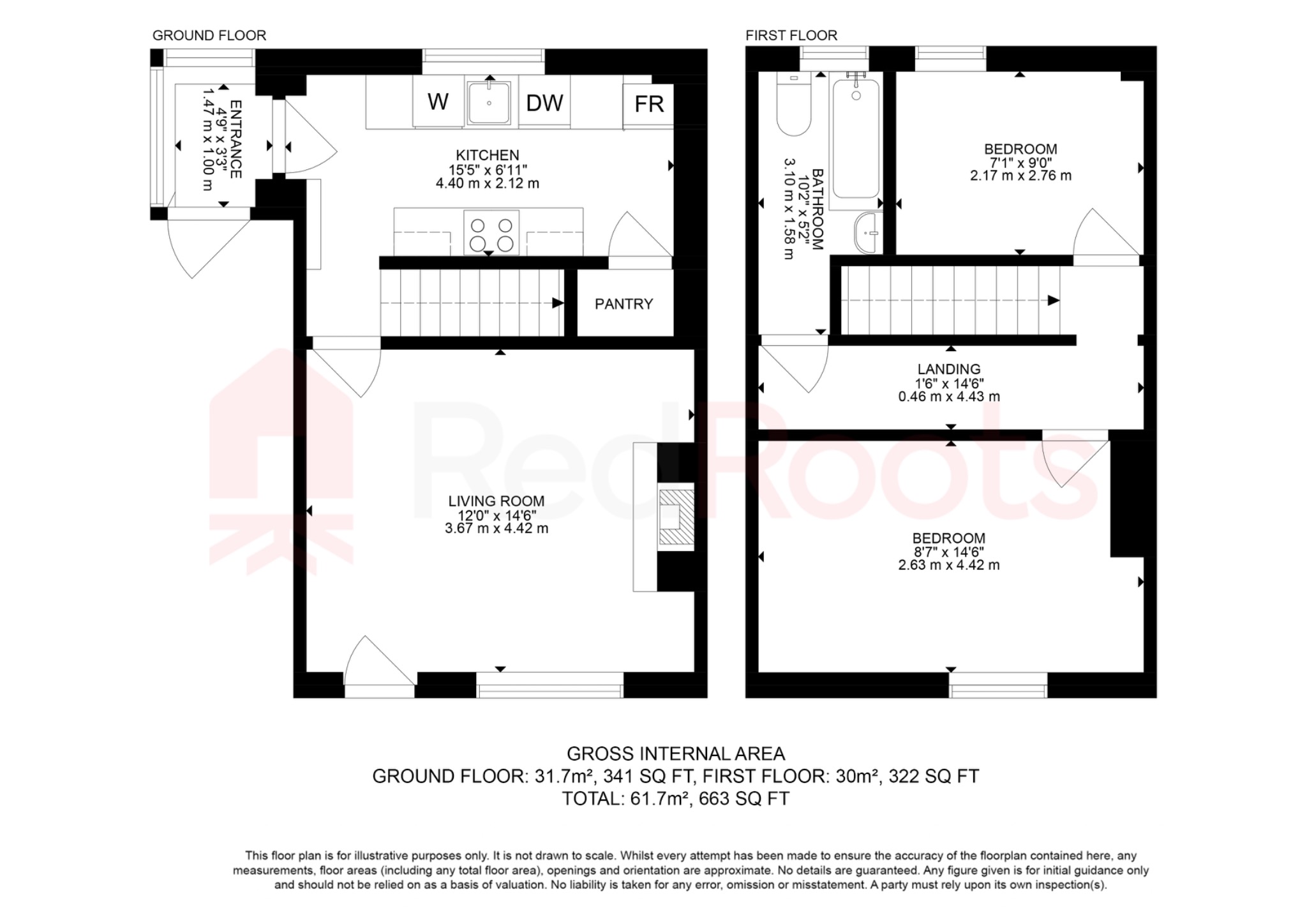 2 bed semi-detached house for sale in Hardakers Lane, Pontefract - Property floorplan