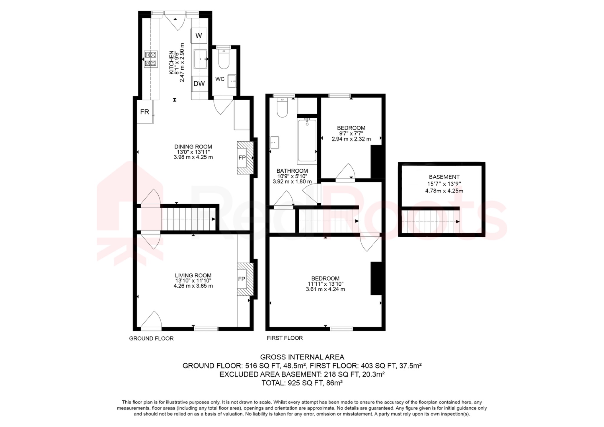 2 bed terraced house for sale in Cemetery Road, Wakefield - Property floorplan