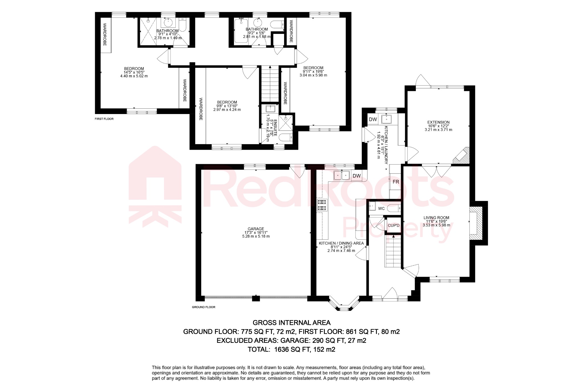 3 bed detached house for sale in Waterdale Close, Doncaster - Property floorplan