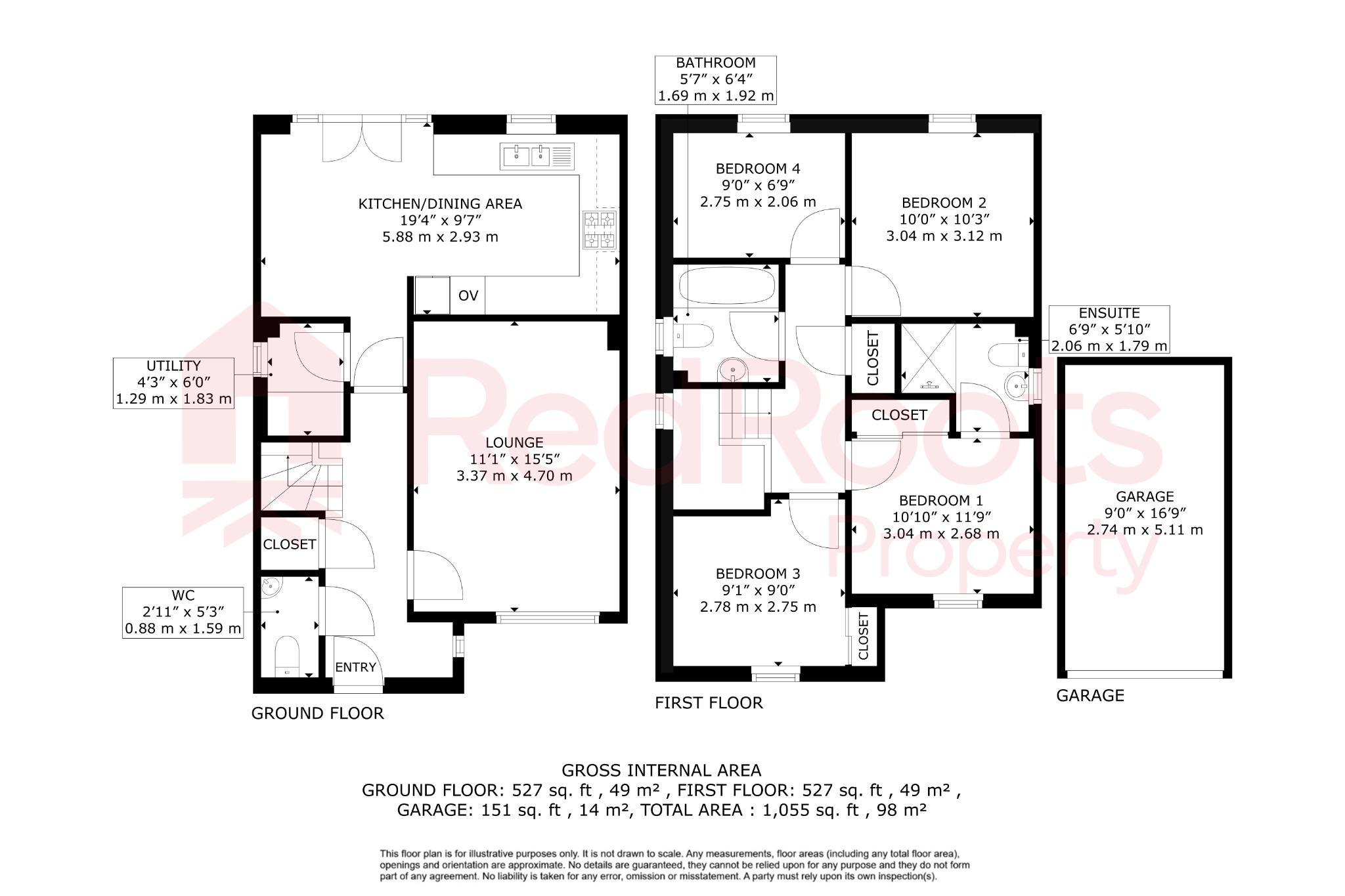 4 bed detached house for sale in Wallis Grove, Harworth, Doncaster, South Yorkshire, DN11 8SS - Property floorplan