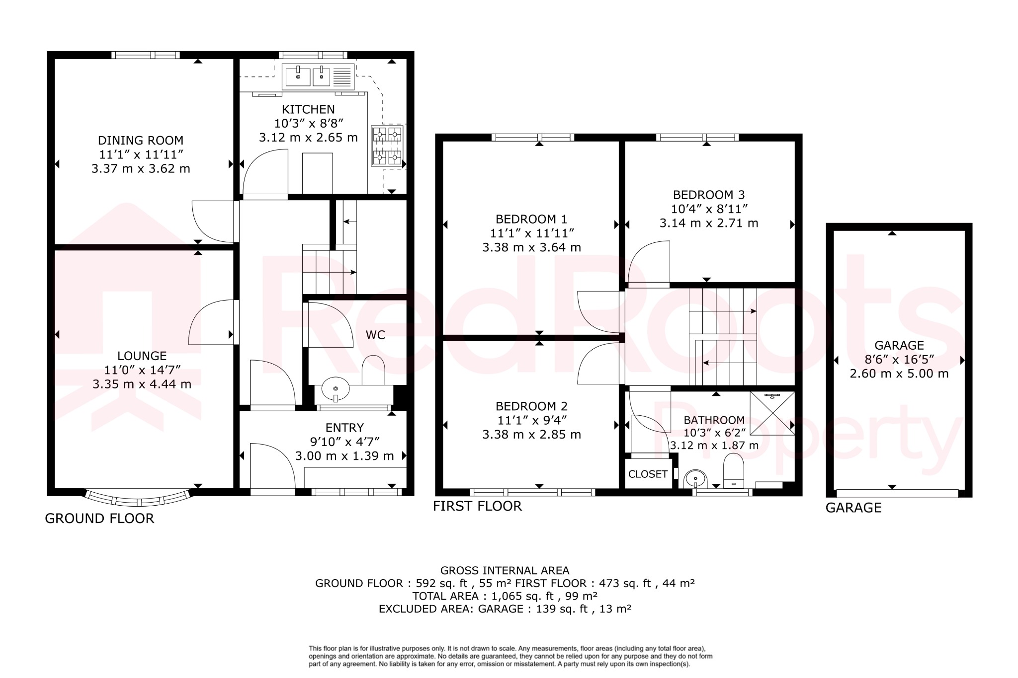 3 bed terraced house for sale in Shires Close, Sprotbrough, Doncaster, DN5 - Property floorplan