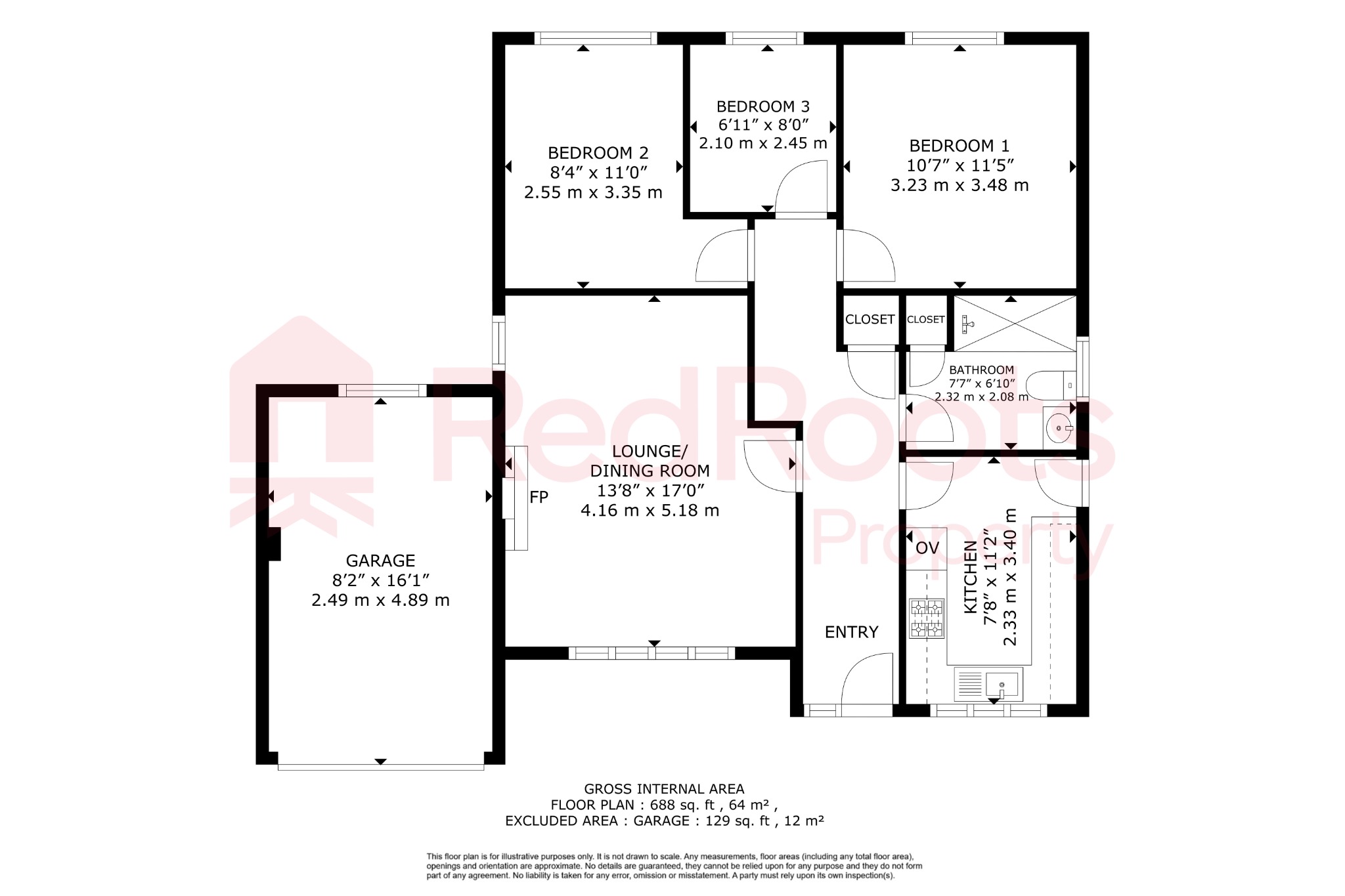 3 bed detached bungalow for sale in St. Pauls Parade, Doncaster, DN5 - Property floorplan