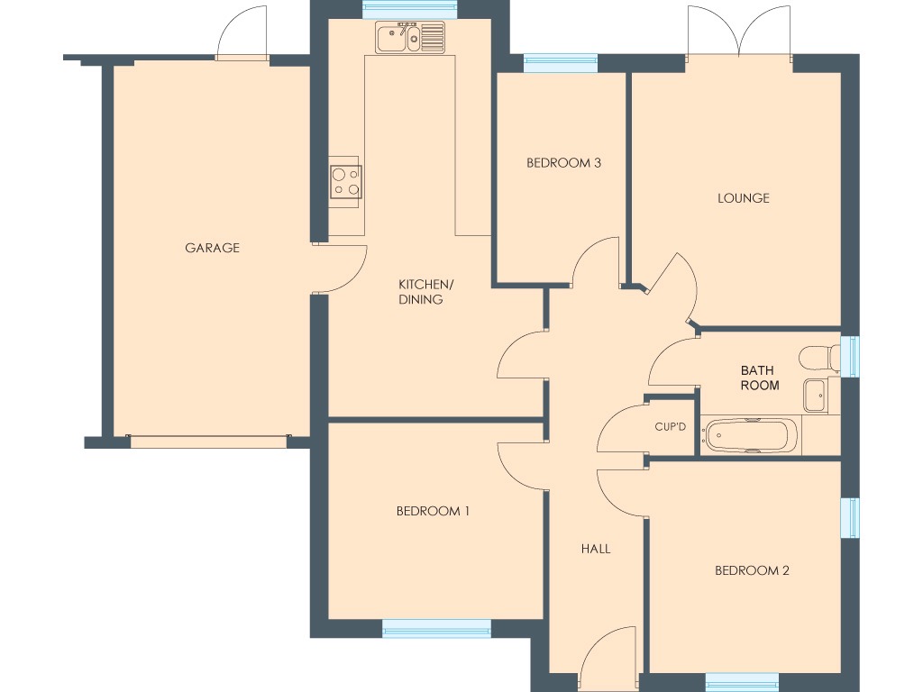 3 bed bungalow for sale in The Duchess, Treetops II, Off Swann Road, South Kirkby, WF9 - Property floorplan