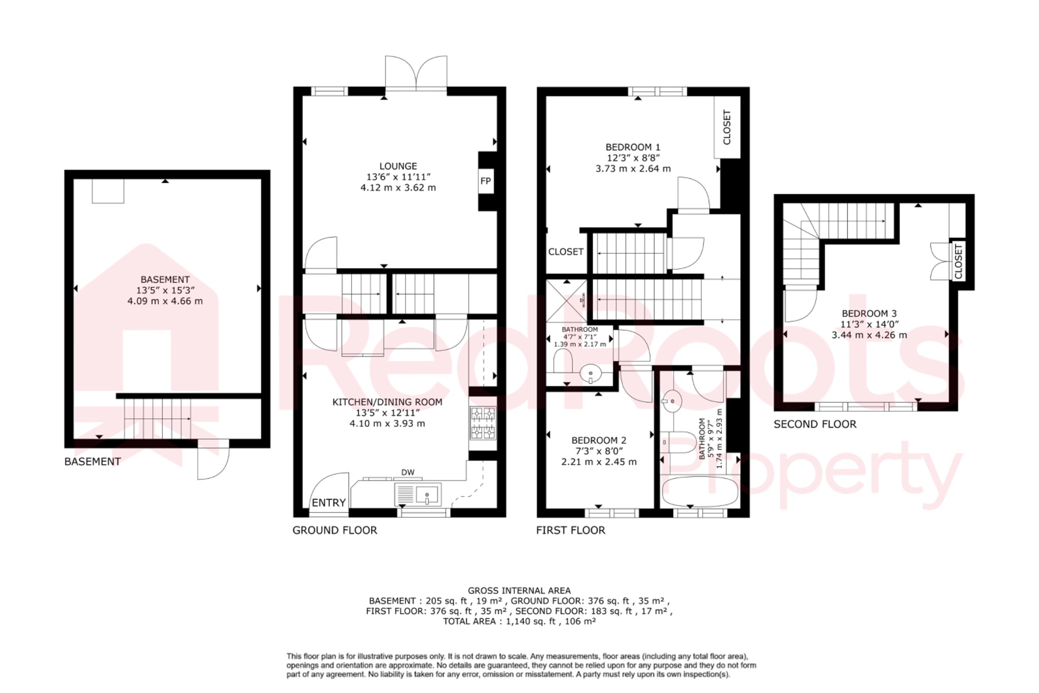 3 bed terraced house for sale in College View, Ackworth, Pontefract, West Yorkshire, WF7 - Property floorplan
