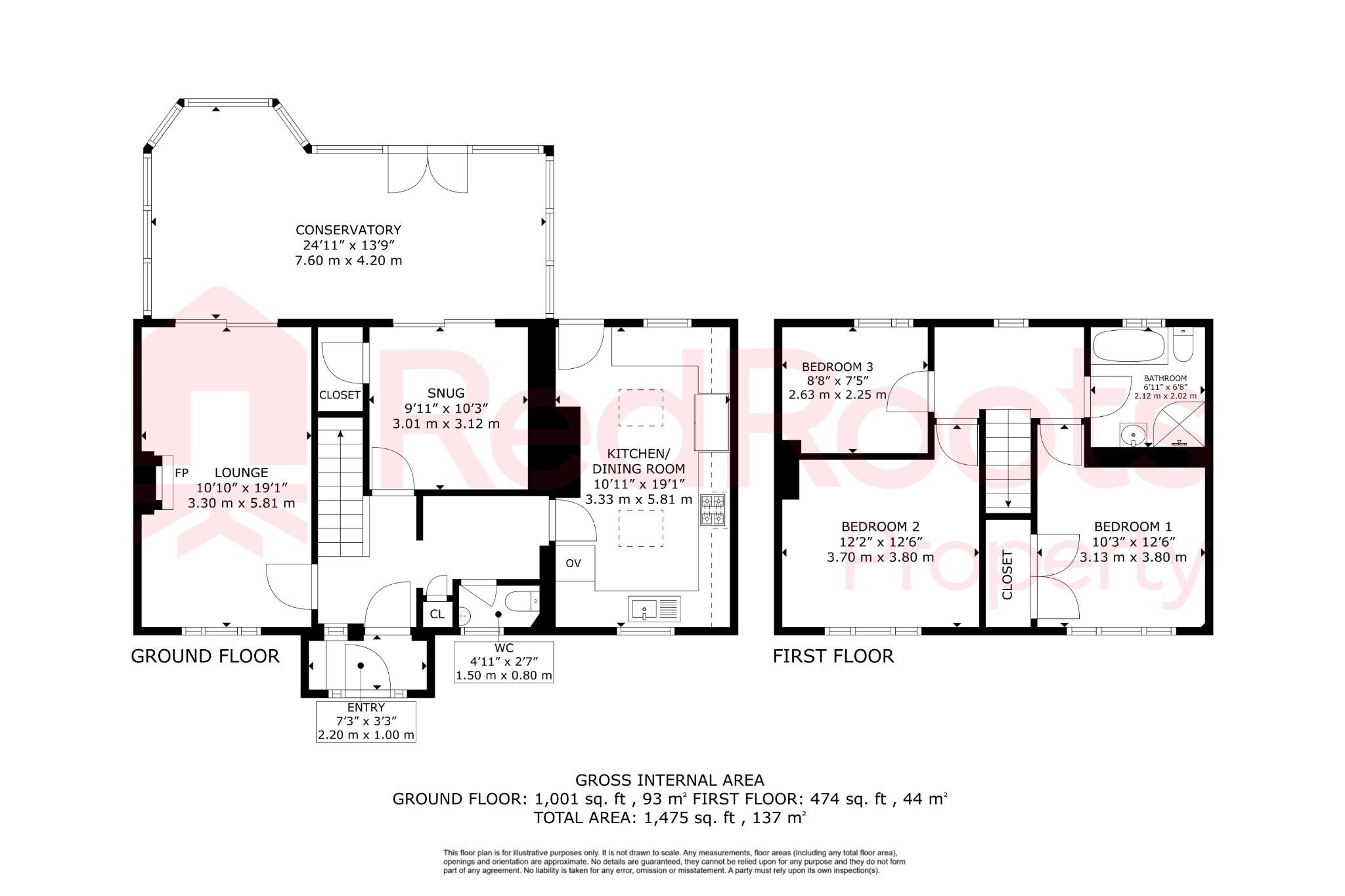 3 bed semi-detached house for sale in Richmond Hill Rd, Doncaster DN5 - Property floorplan