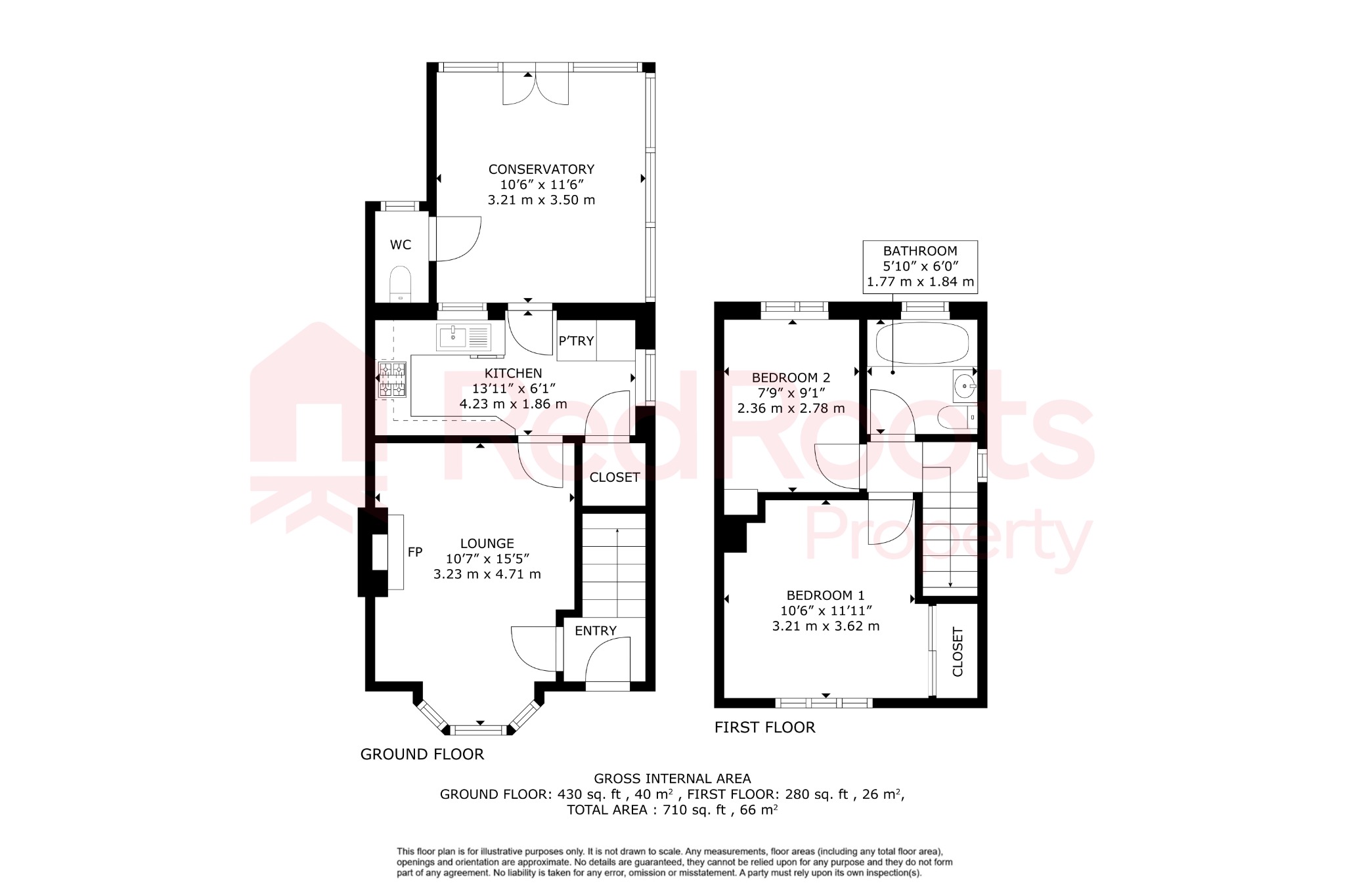 2 bed semi-detached house for sale in Tennyson Avenue, Doncaster, South Yorkshire, DN5 - Property floorplan