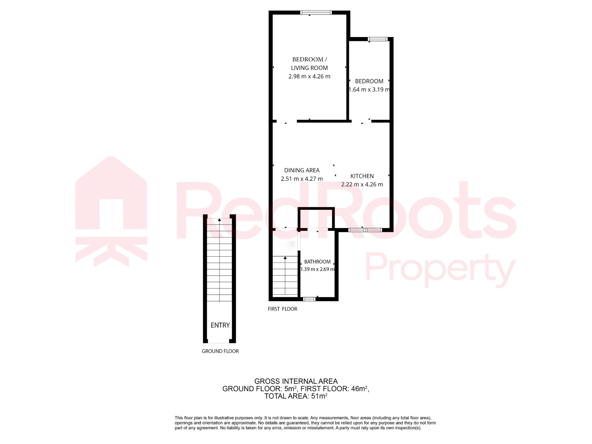 2 bed commercial property for sale in Kirkby Road, Hemsworth, Pontefract, West Yorkshire, WF9 - Property floorplan