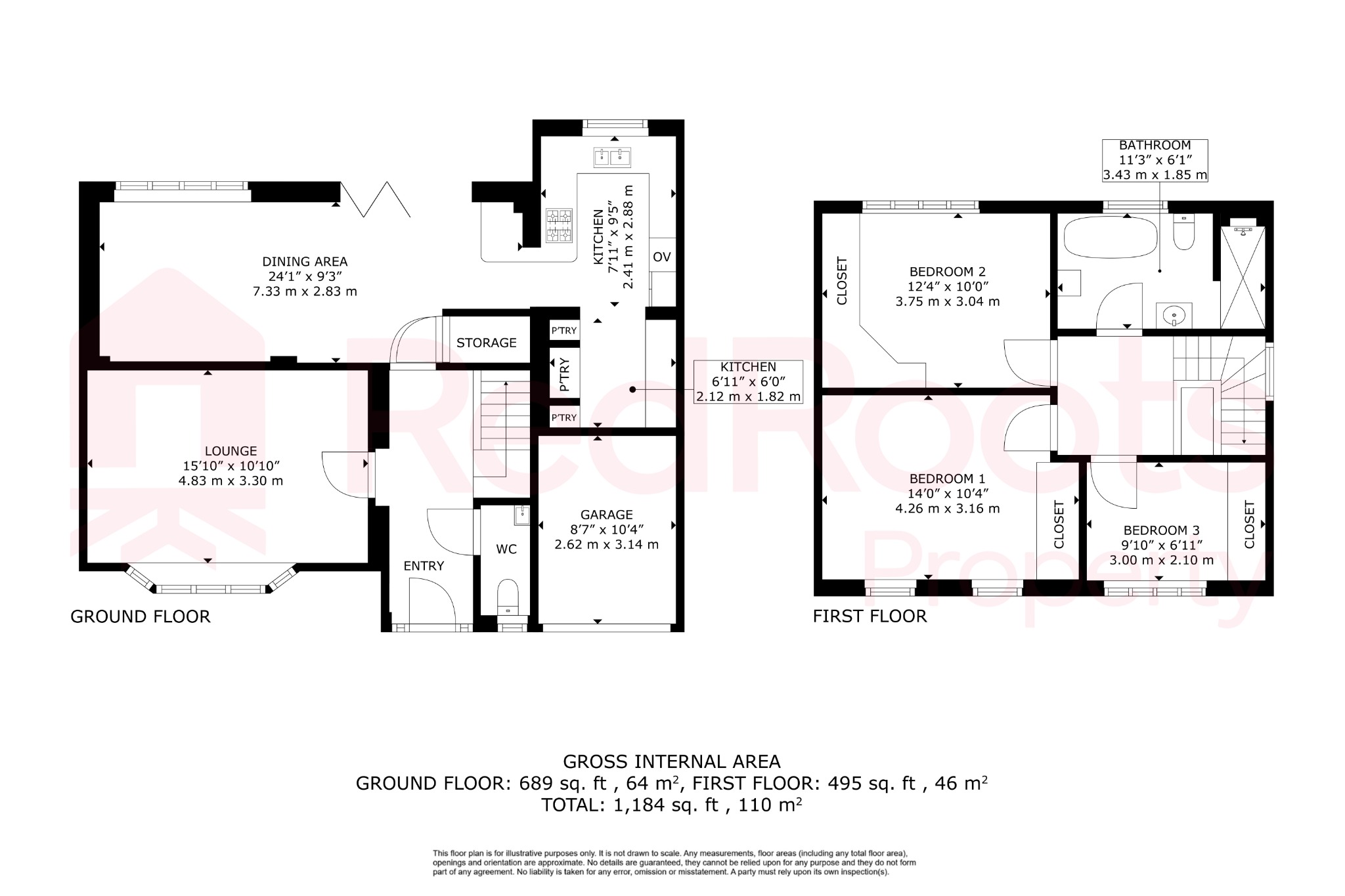 3 bed detached house for sale in Park Drive, Sprotbrough, Doncaster, DN5 - Property floorplan