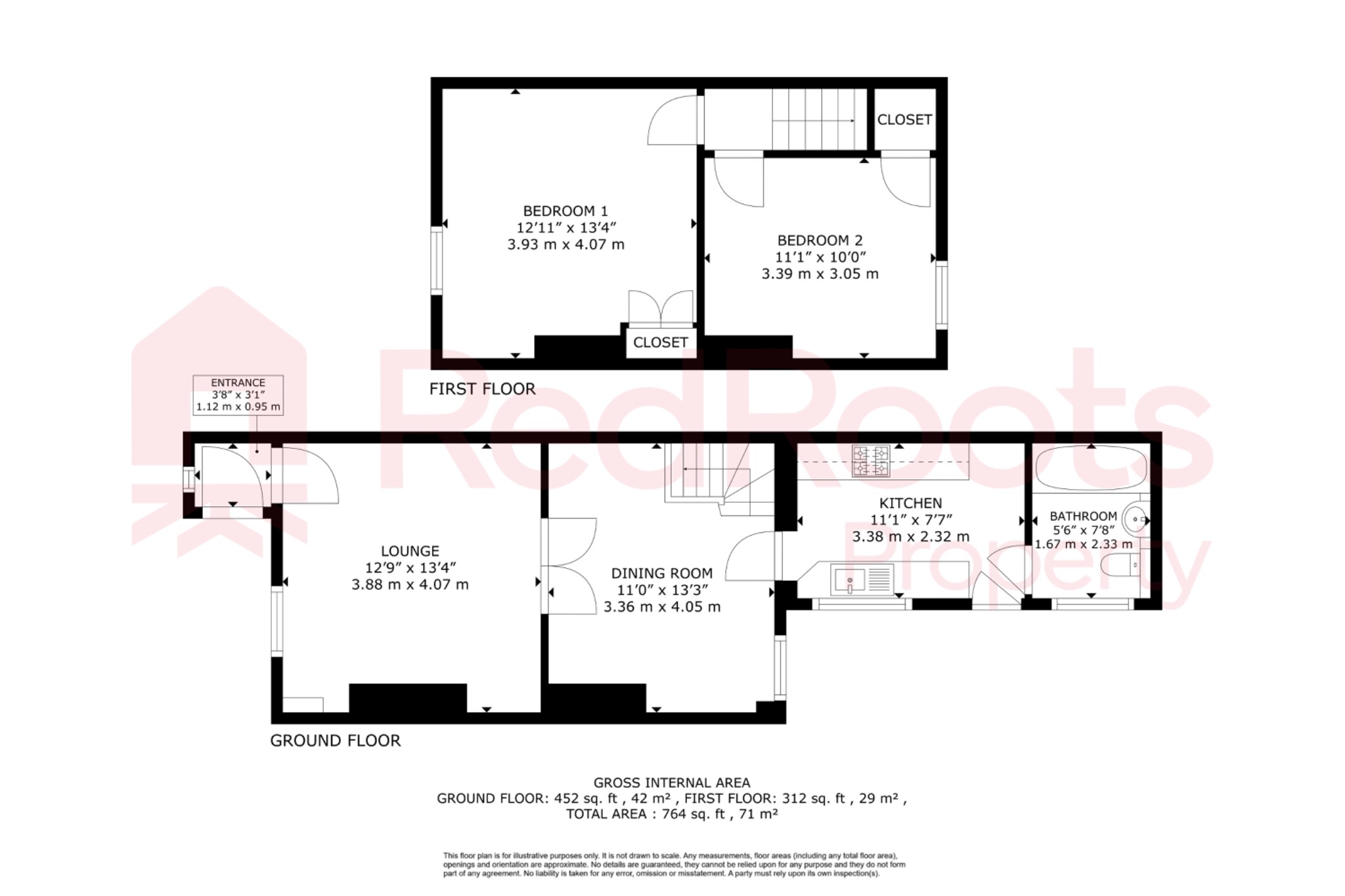 2 bed end of terrace house to rent in High Street, South Hiendley, Barnsley, West Yorkshire, S72 - Property floorplan