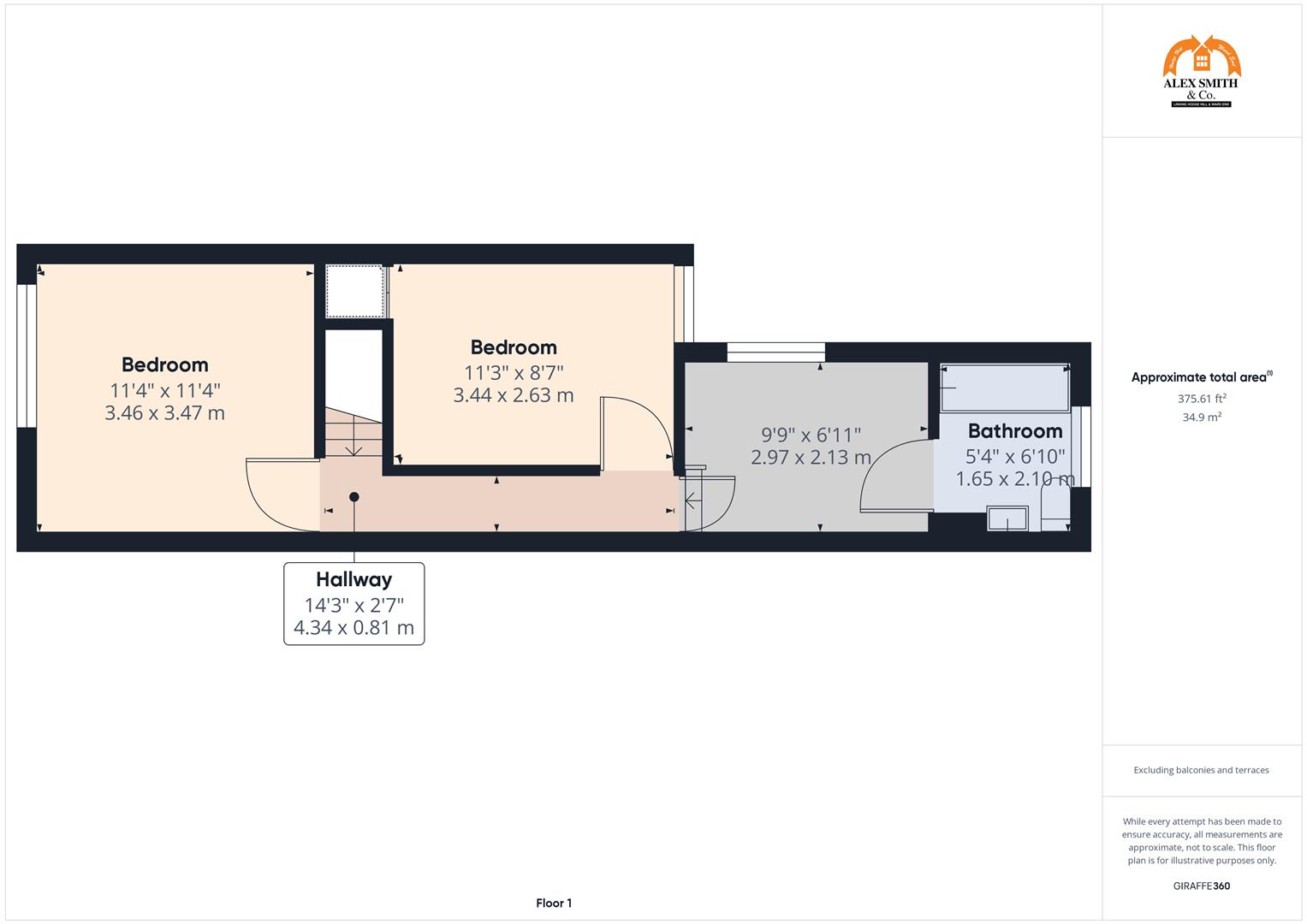 3 bed terraced house for sale in Asquith Road, Birmingham - Property Floorplan