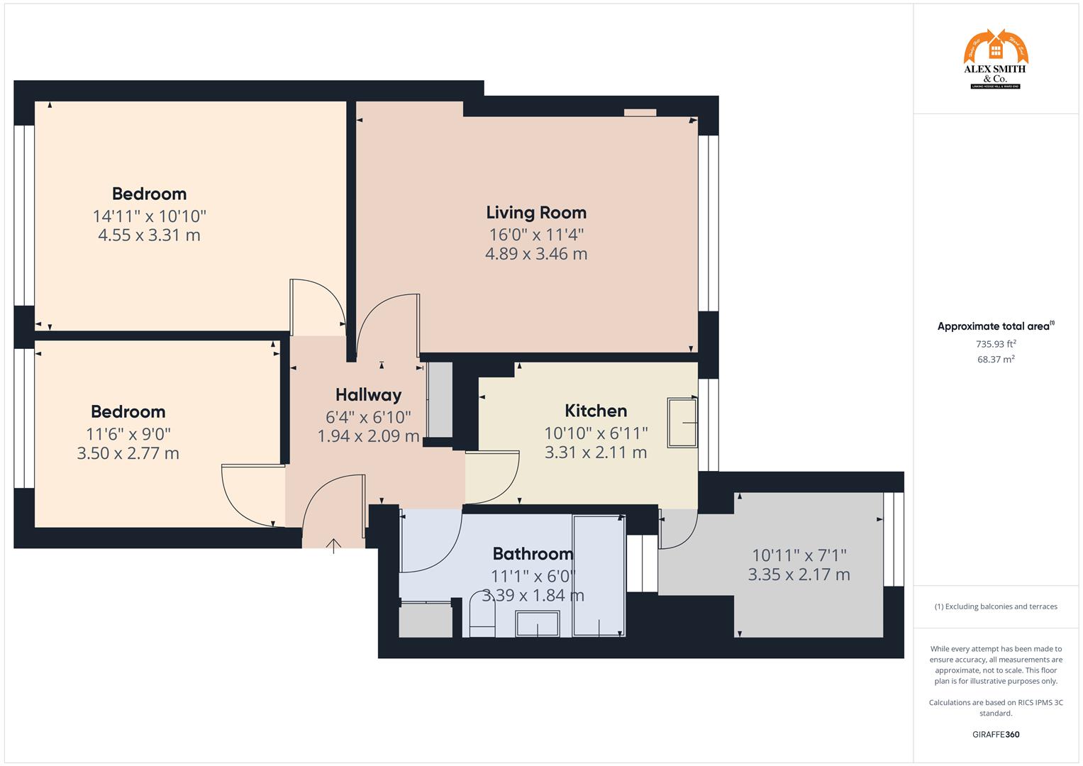 2 bed flat for sale in Langwood Court  Old Chester Road, Birmingham - Property Floorplan