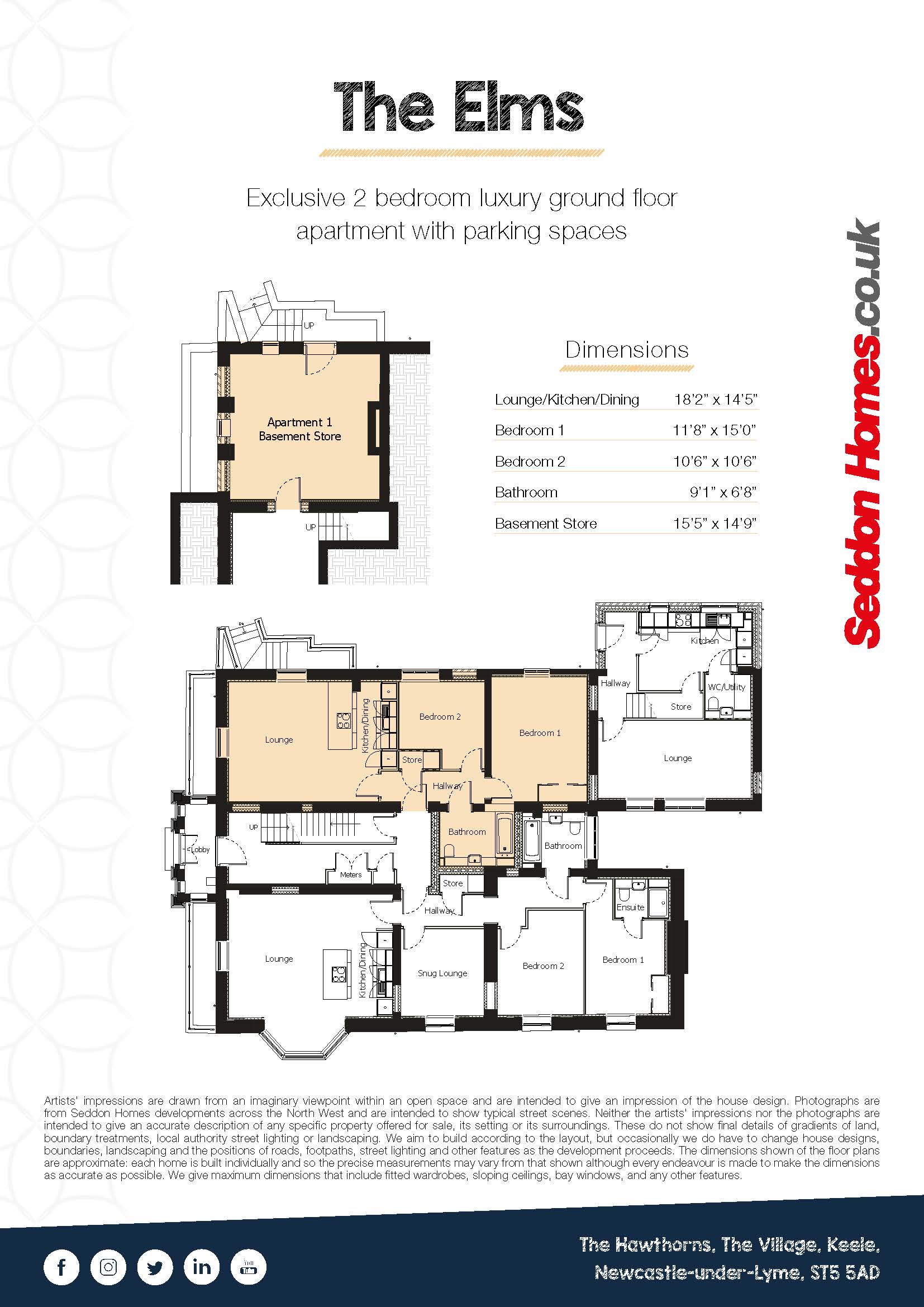 2 bed apartment to rent in The Village, Newcastle-under-Lyme - Property floorplan