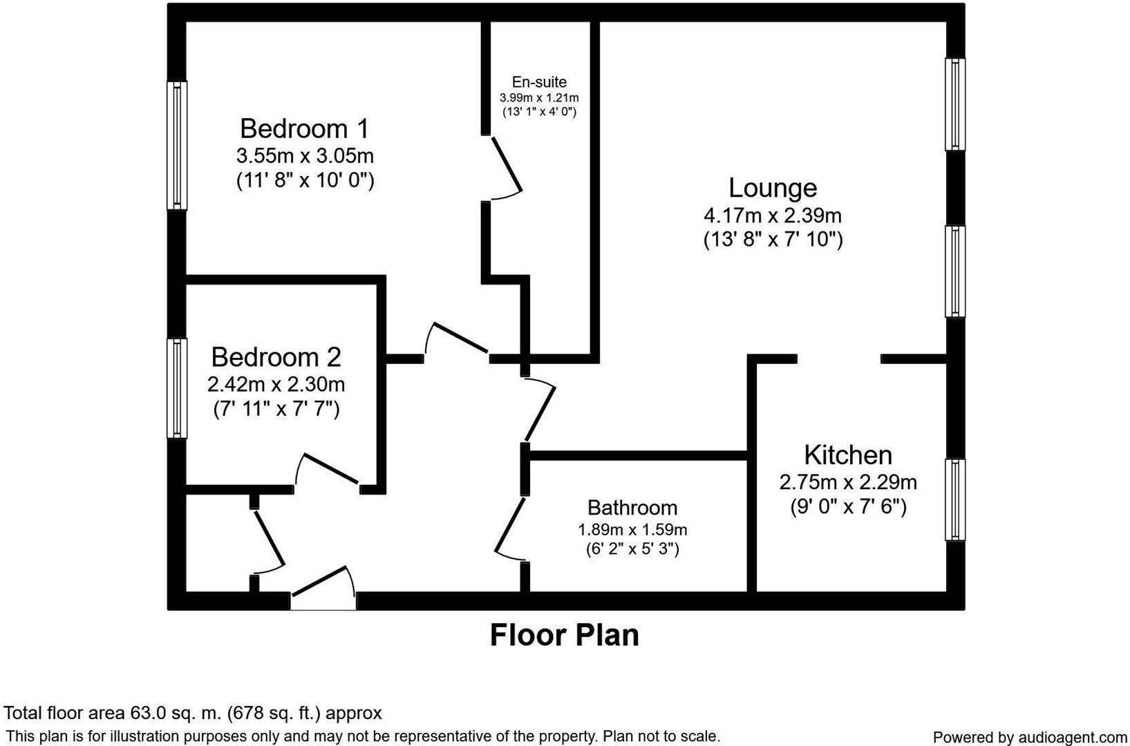 2 bed apartment for sale in Archers Walk, Stoke-on-Trent - Property floorplan