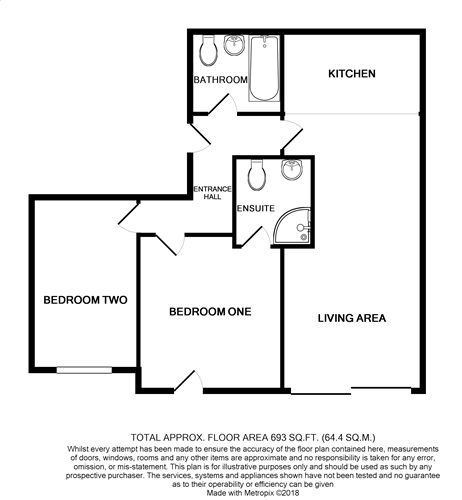 2 bed apartment to rent in London Road, Newcastle - Property floorplan