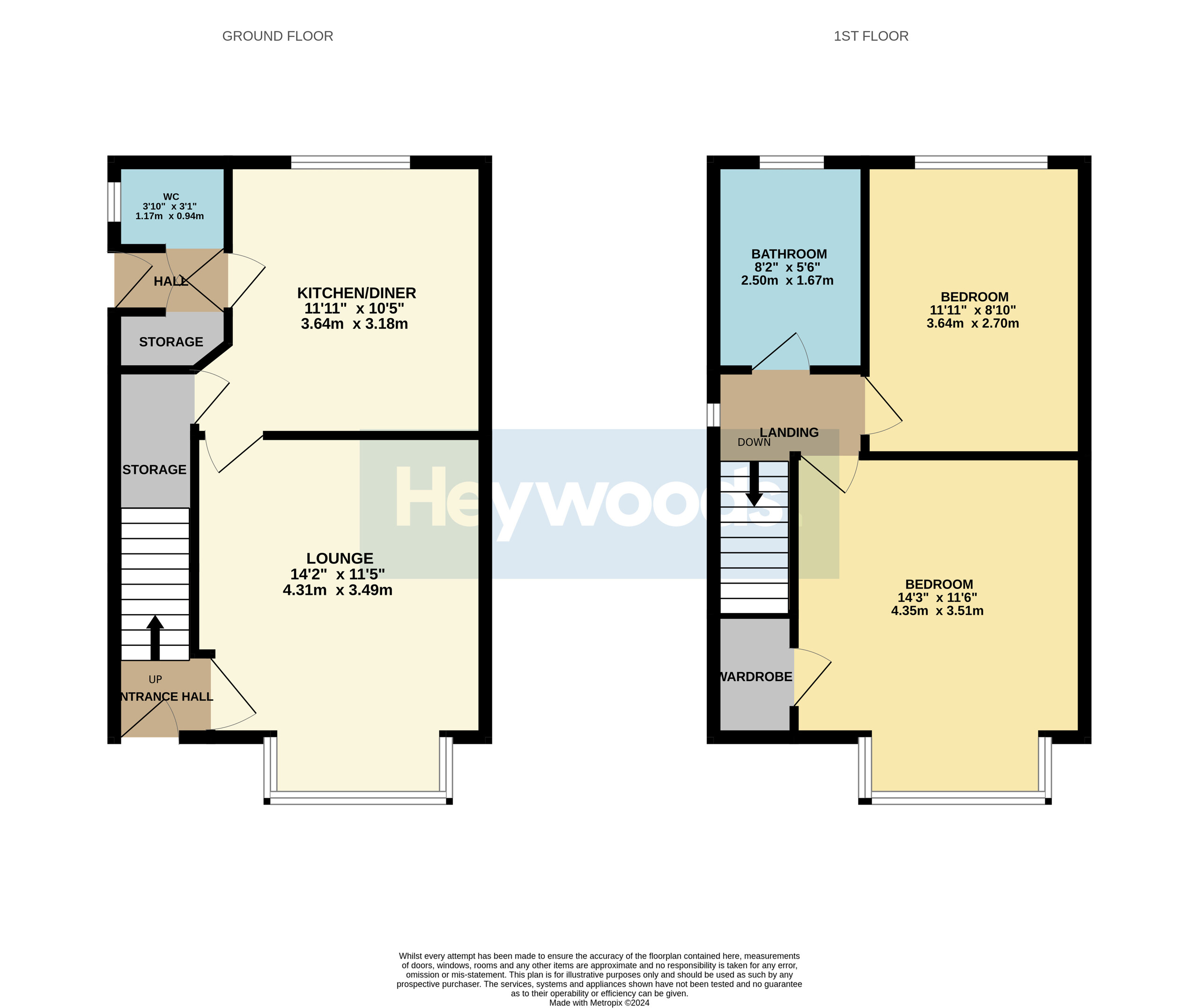 2 bed semi-detached house for sale in Blurton, Stoke-on-Trent - Property floorplan