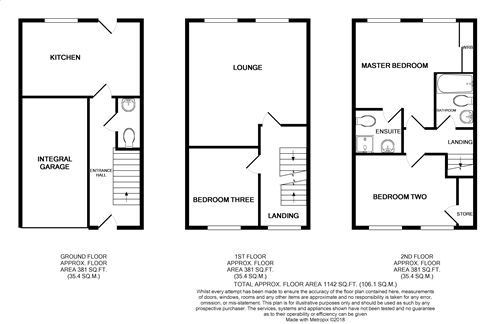 3 bed town house to rent in Trentham Lakes, Stoke-on-Trent - Property floorplan