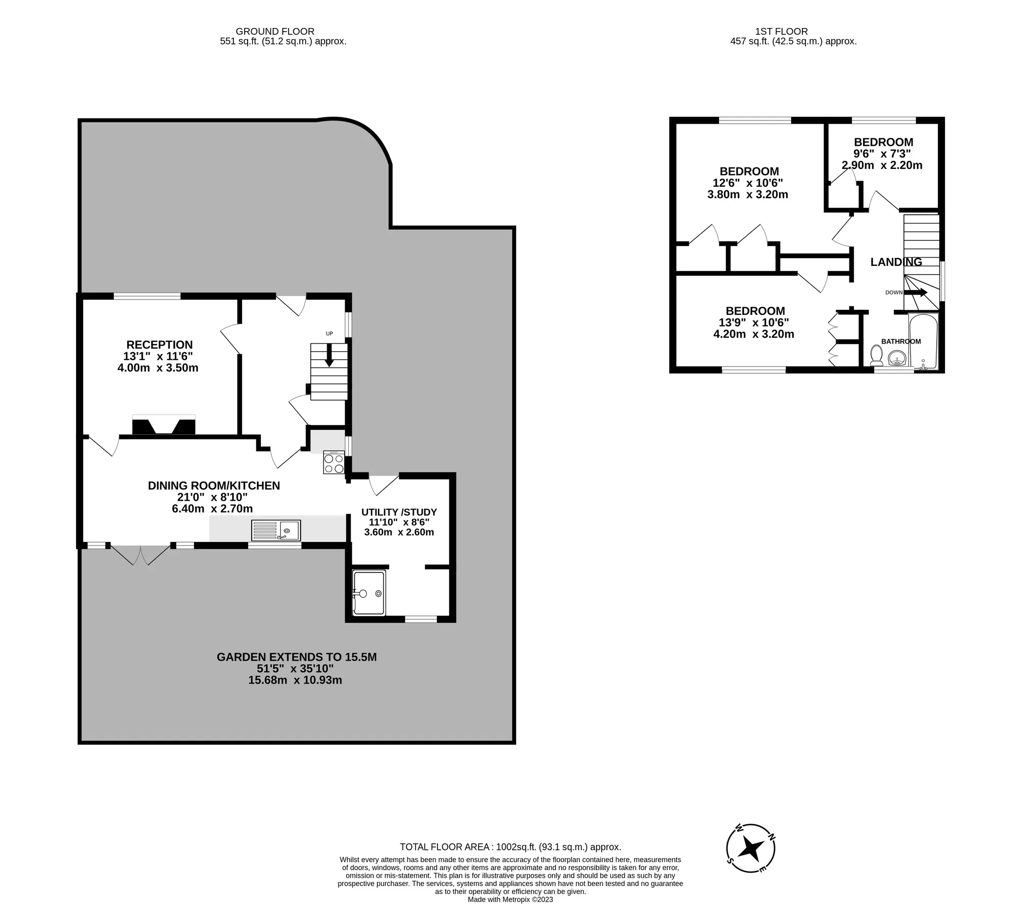 3 bed semi-detached house for sale in Clare Court, Caterham - Property floorplan