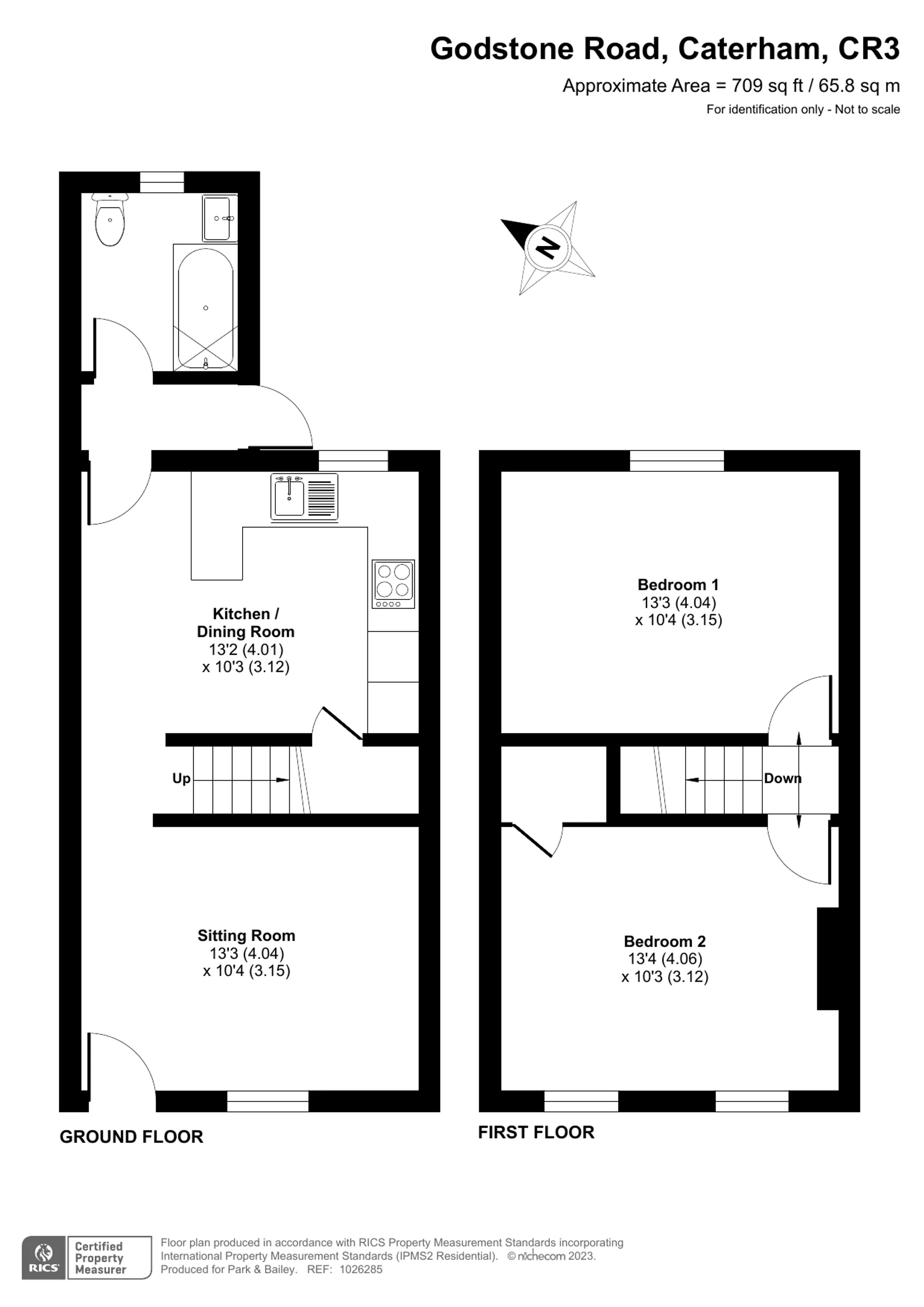 2 bed semi-detached house for sale in Godstone Road, Caterham - Property floorplan