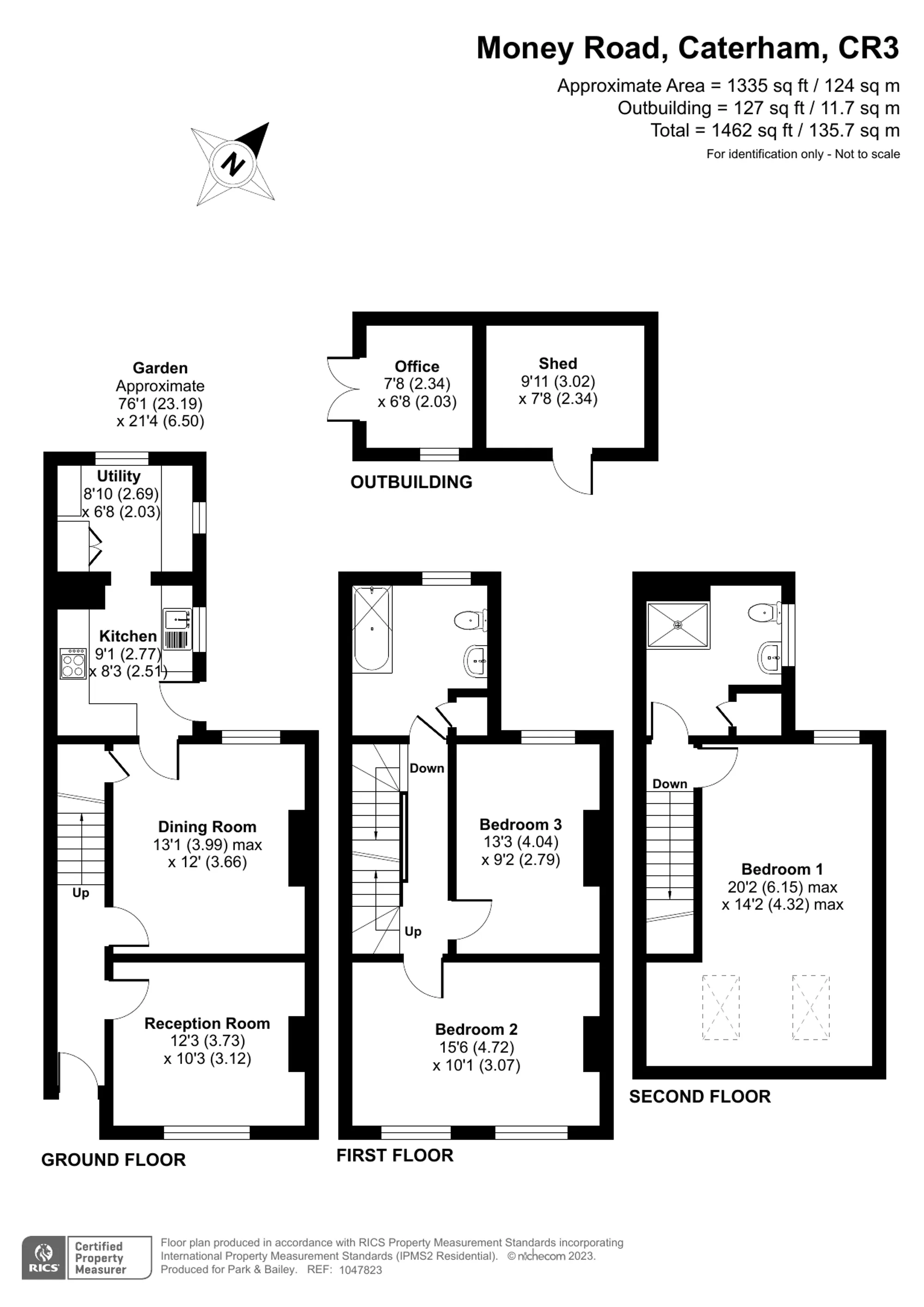 3 bed semi-detached house for sale in Money Road, Caterham - Property floorplan