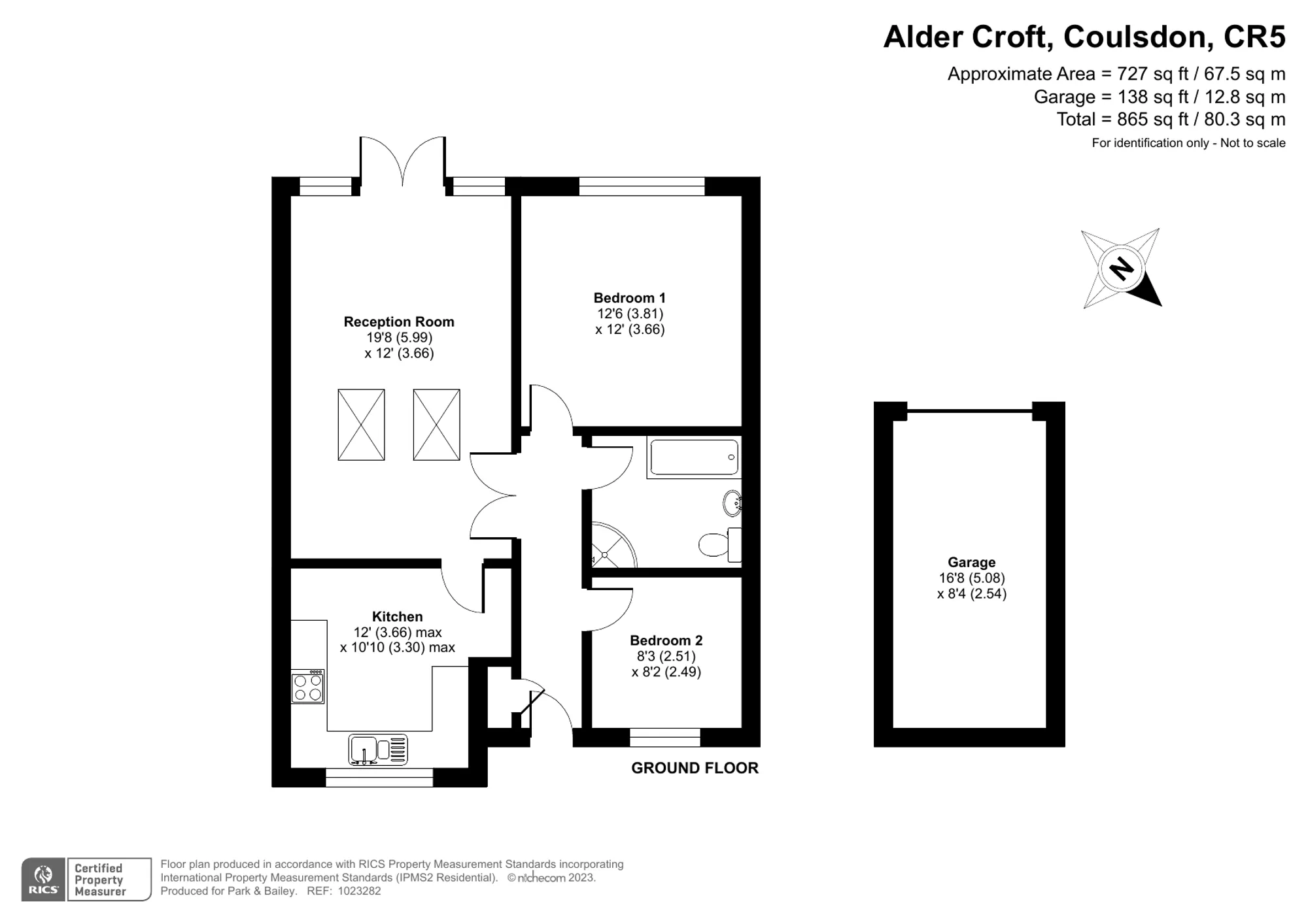 2 bed terraced bungalow for sale in Alder Croft, Coulsdon - Property floorplan