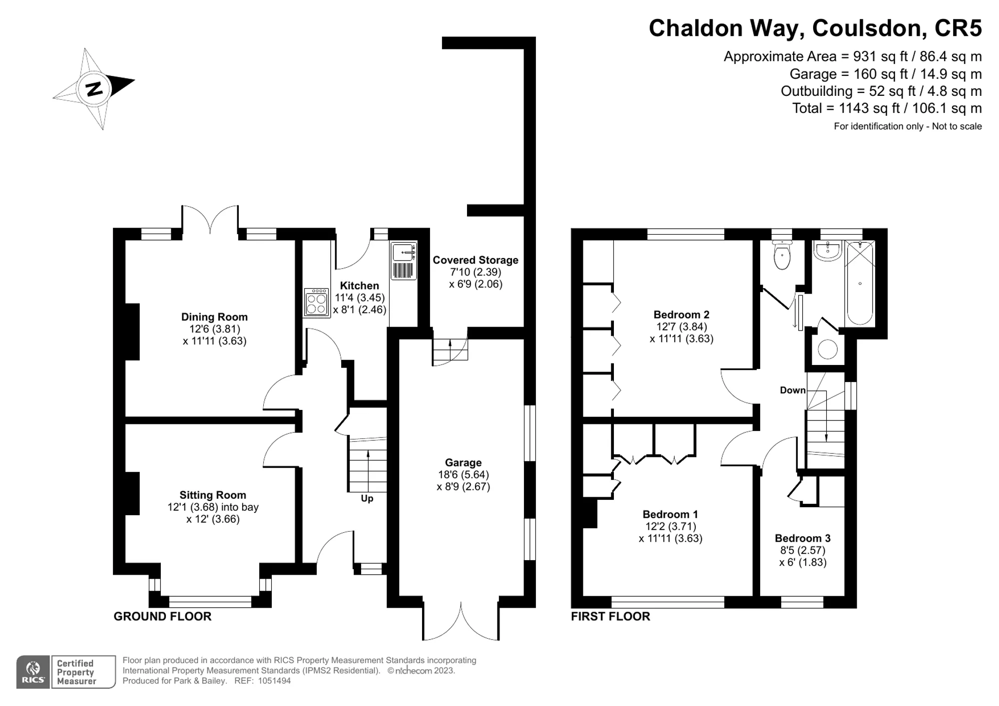 3 bed semi-detached house for sale in Chaldon Way, Coulsdon - Property floorplan
