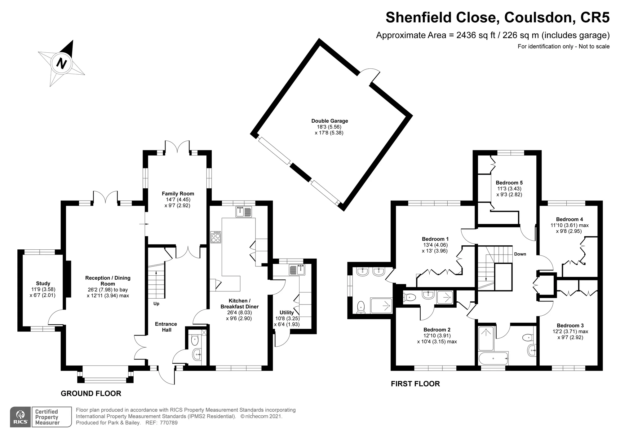 5 bed detached house for sale in Shenfield Close, Coulsdon - Property floorplan