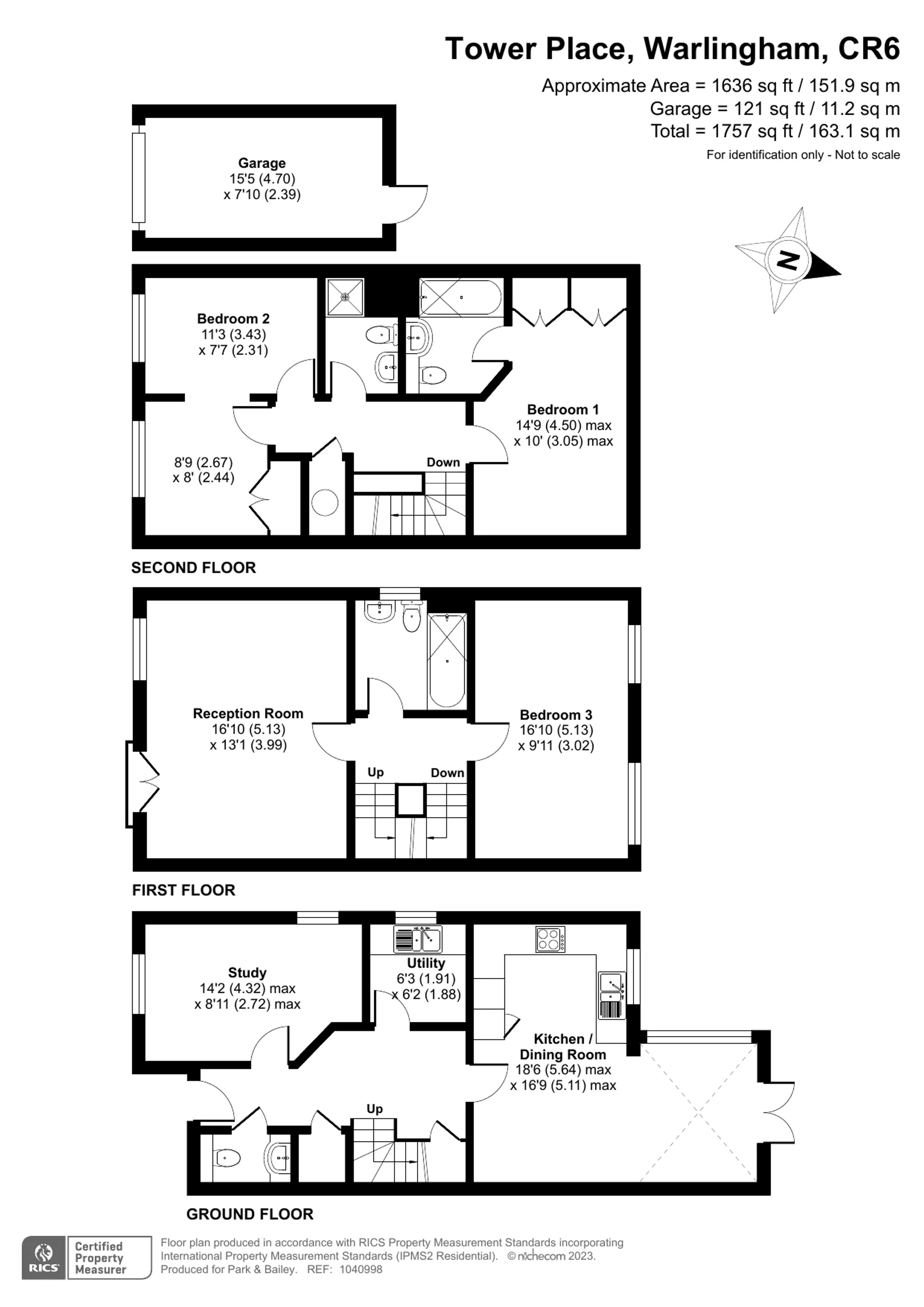 4 bed end of terrace house for sale in Tower Place, Warlingham - Property floorplan