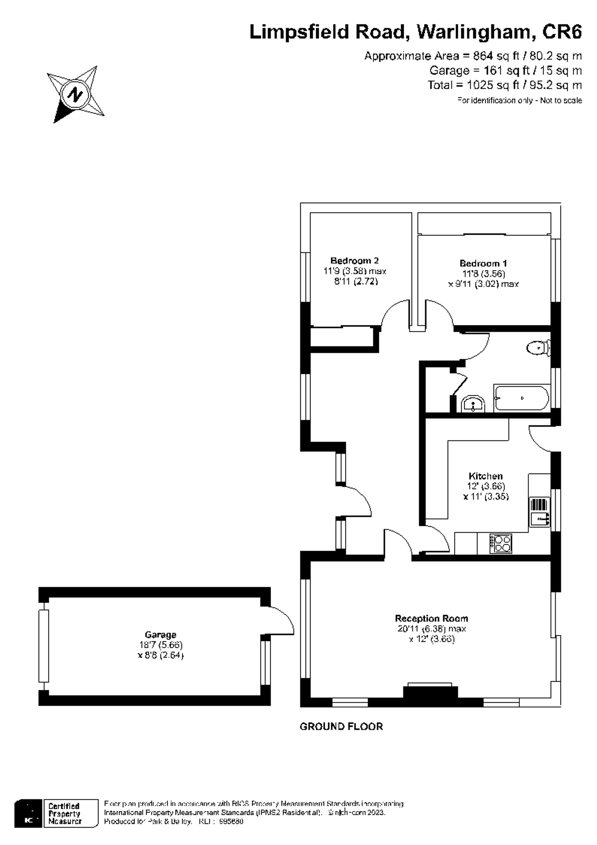 2 bed detached bungalow for sale in Limpsfield Road, Warlingham - Property floorplan