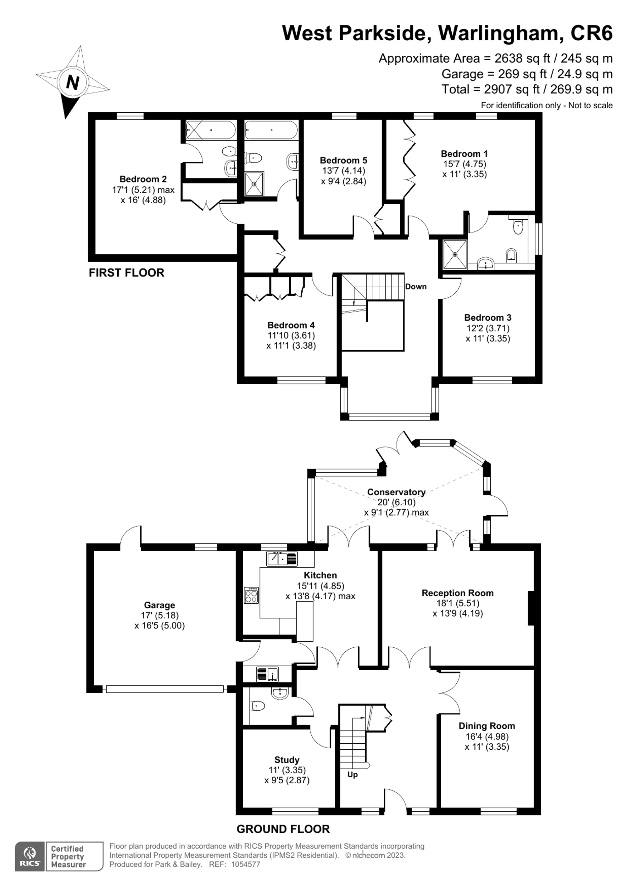 5 bed detached house for sale in West Parkside, Warlingham - Property floorplan