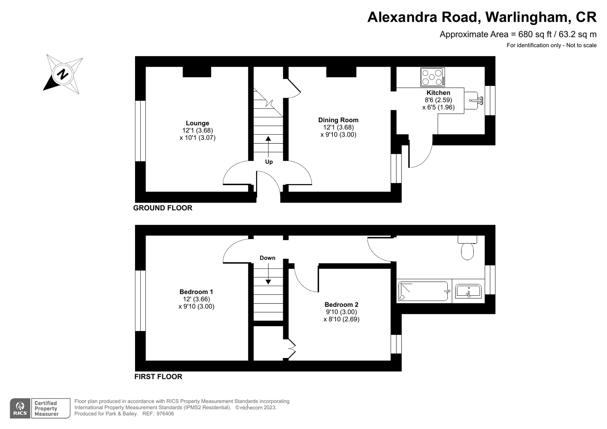 2 bed semi-detached house for sale in Alexandra Road, Warlingham - Property floorplan