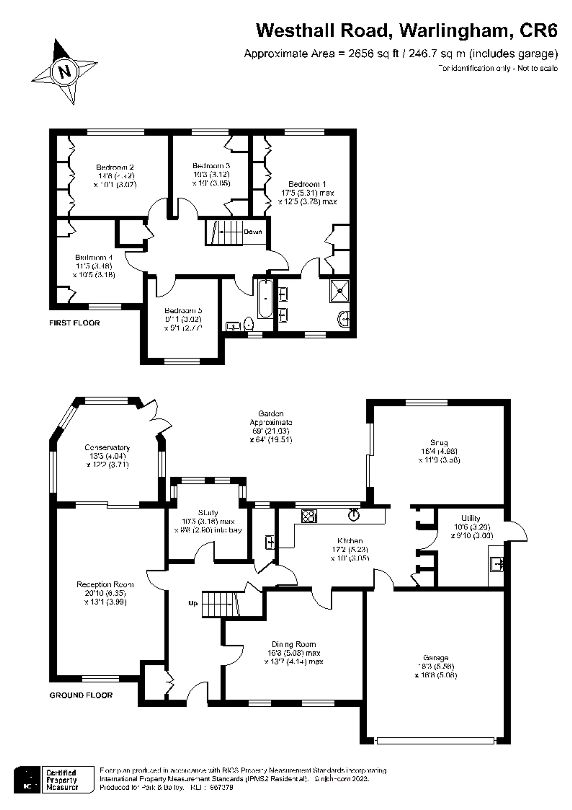 5 bed detached house for sale in Westhall Road, Warlingham - Property floorplan