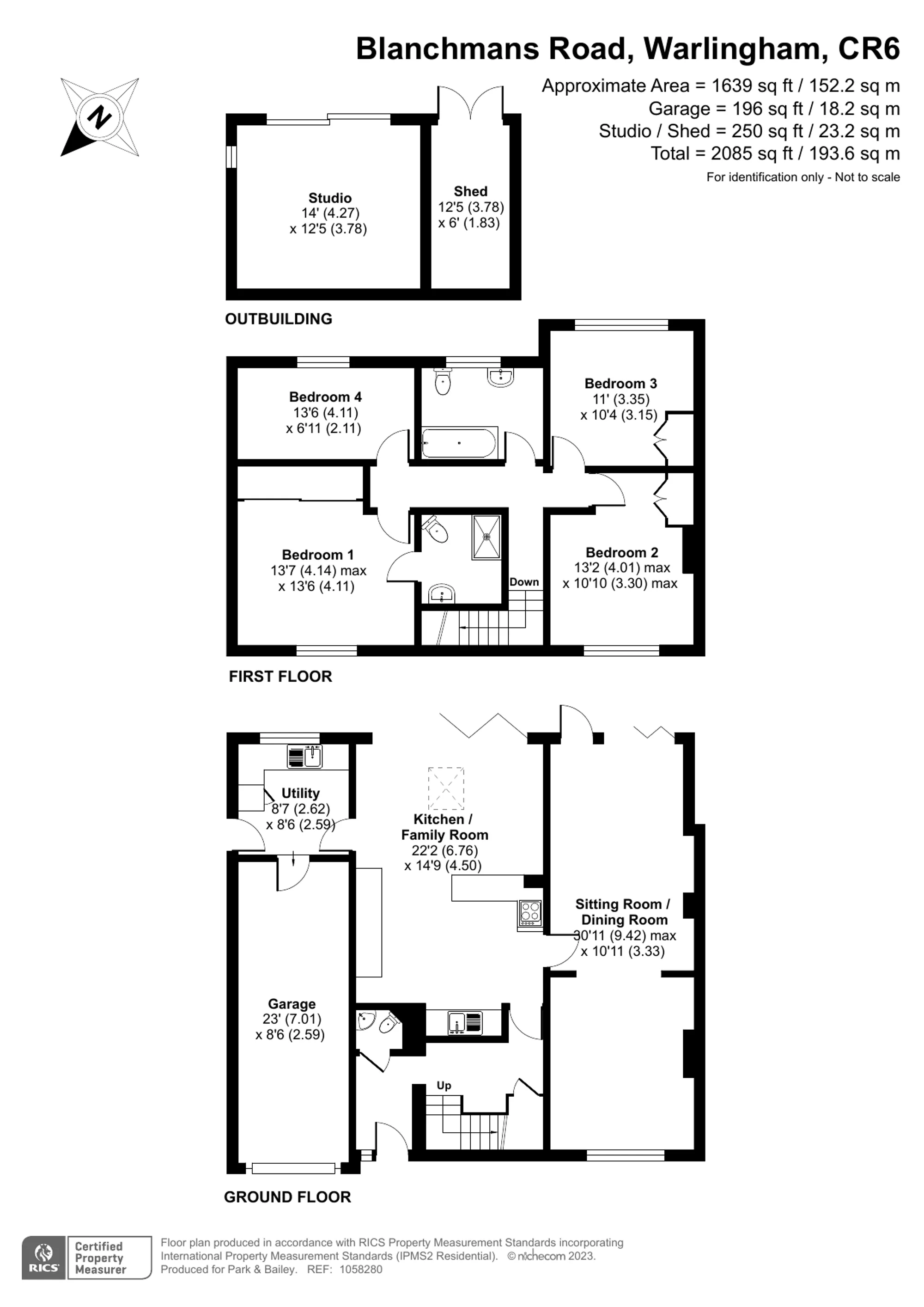 4 bed semi-detached house for sale in Blanchmans Road, Warlingham - Property floorplan